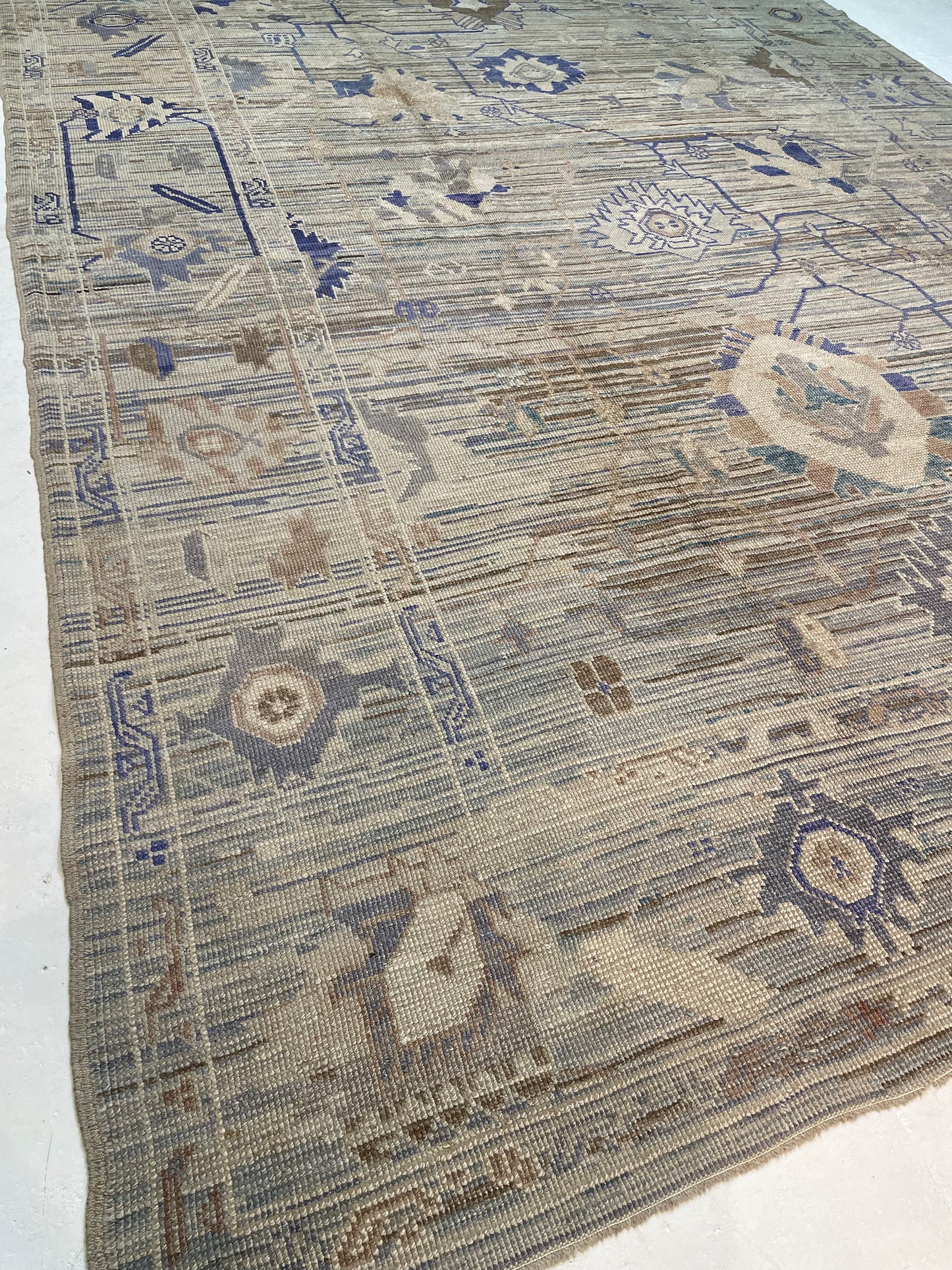 Hand-Knotted Wool Rug Turkish Oushak 10'1" x 14'6"