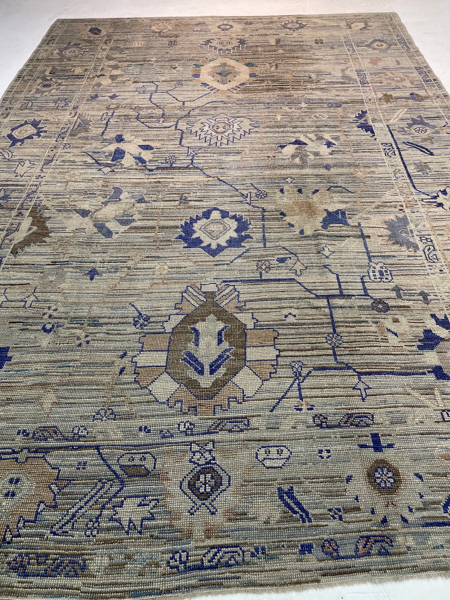Hand-Knotted Wool Rug Turkish Oushak 10'1" x 14'6"