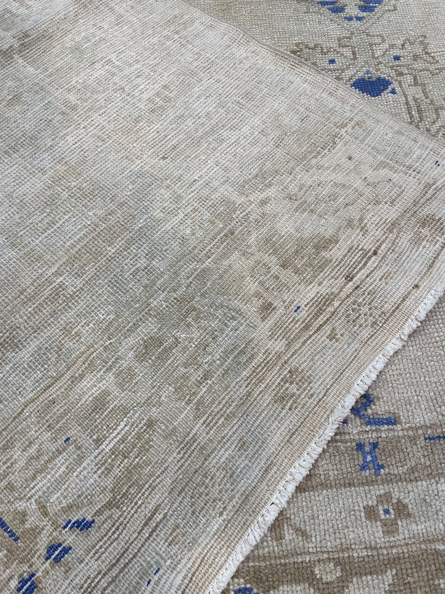 Hand-Knotted Wool Rug Turkish Oushak 10'3" x 11'