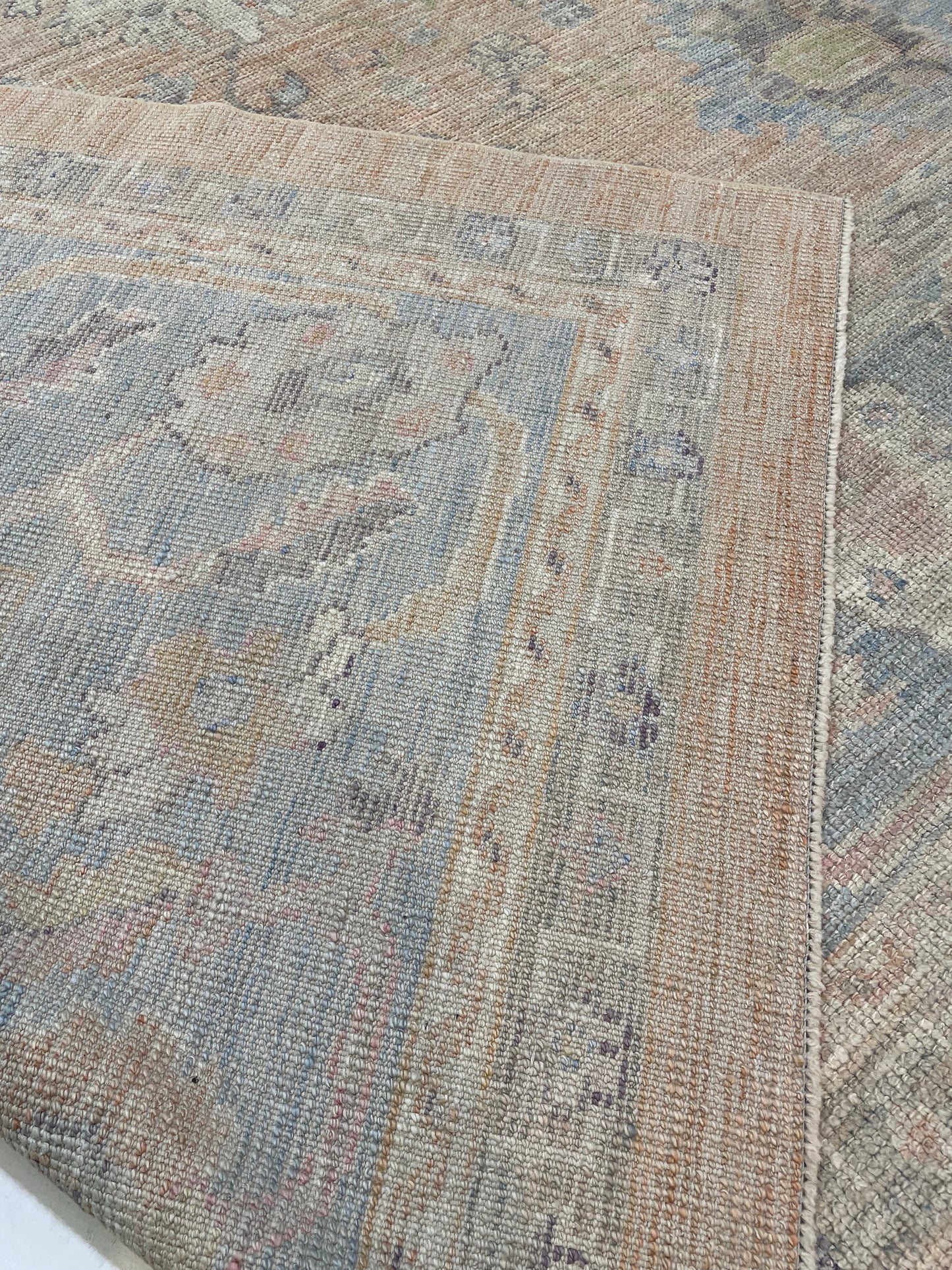 Hand-Knotted Wool Rug Turkish Oushak 9'9" x 13'1"