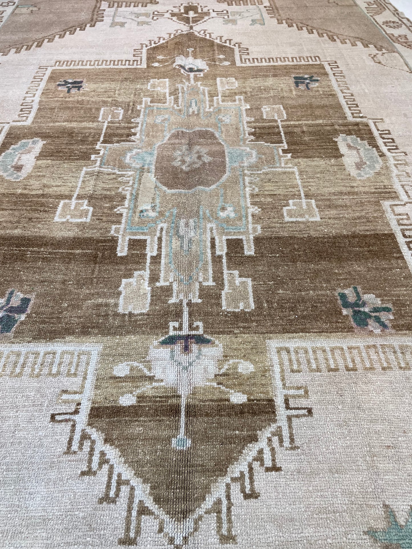 Hand-Knotted Wool Gallery Size Turkish Oushak 7'2" x 13'8"