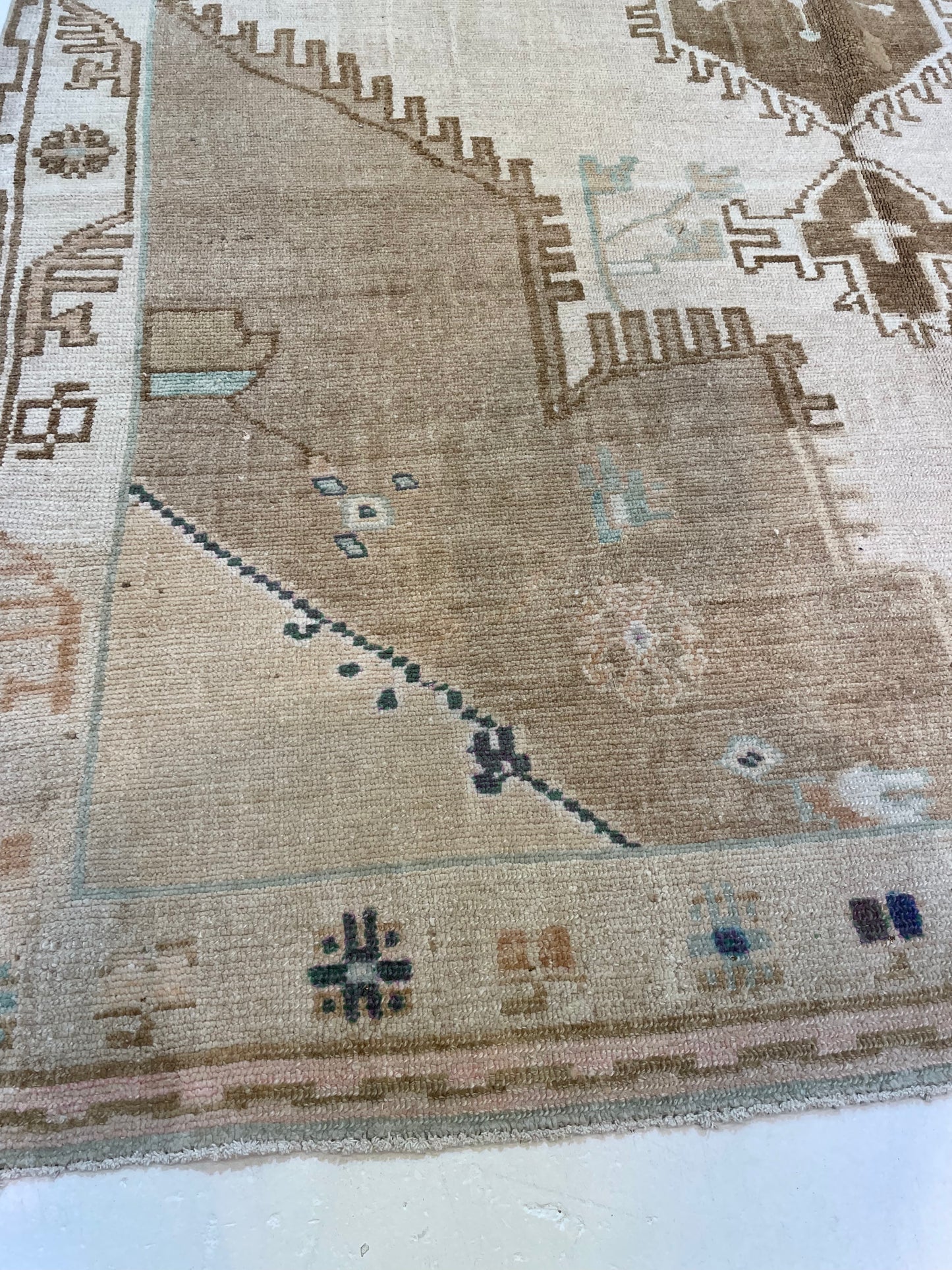 Hand-Knotted Wool Gallery Size Turkish Oushak 7'2" x 13'8"