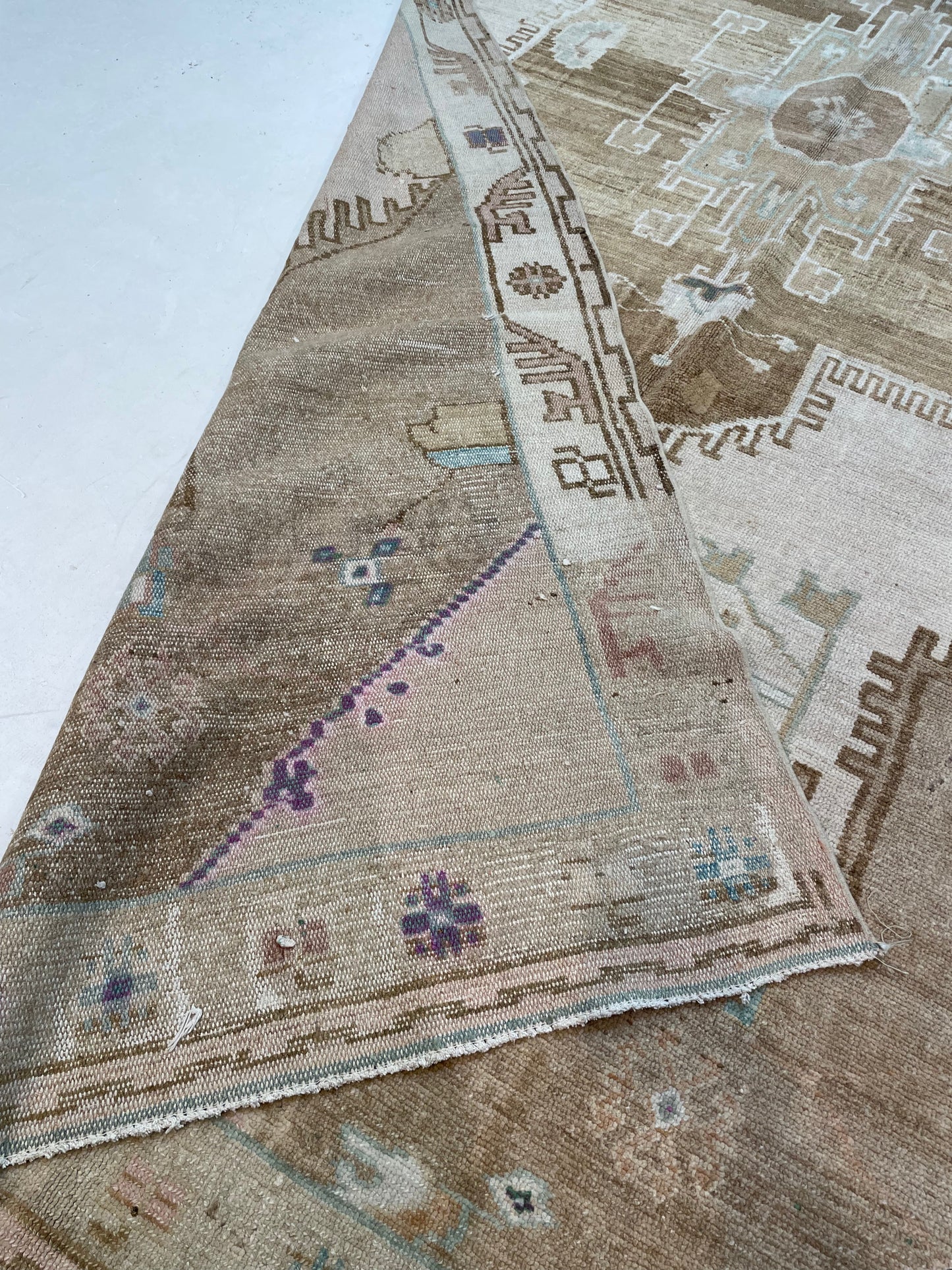 Hand-Knotted Wool Gallery Size Turkish Oushak 7'2" x 13'8"