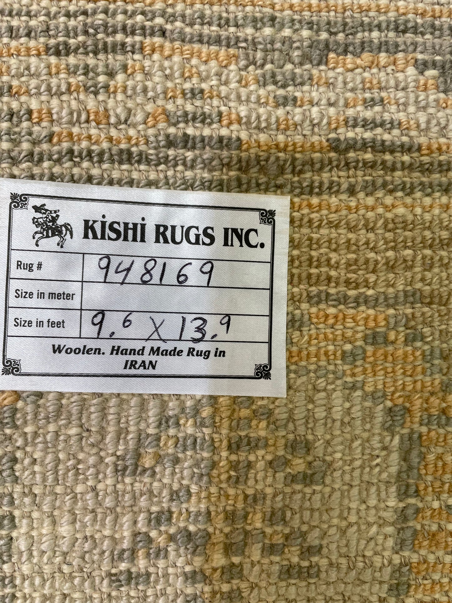 Hand-Knotted Wool Rug Turkish Oushak 9'6" x 13'9"