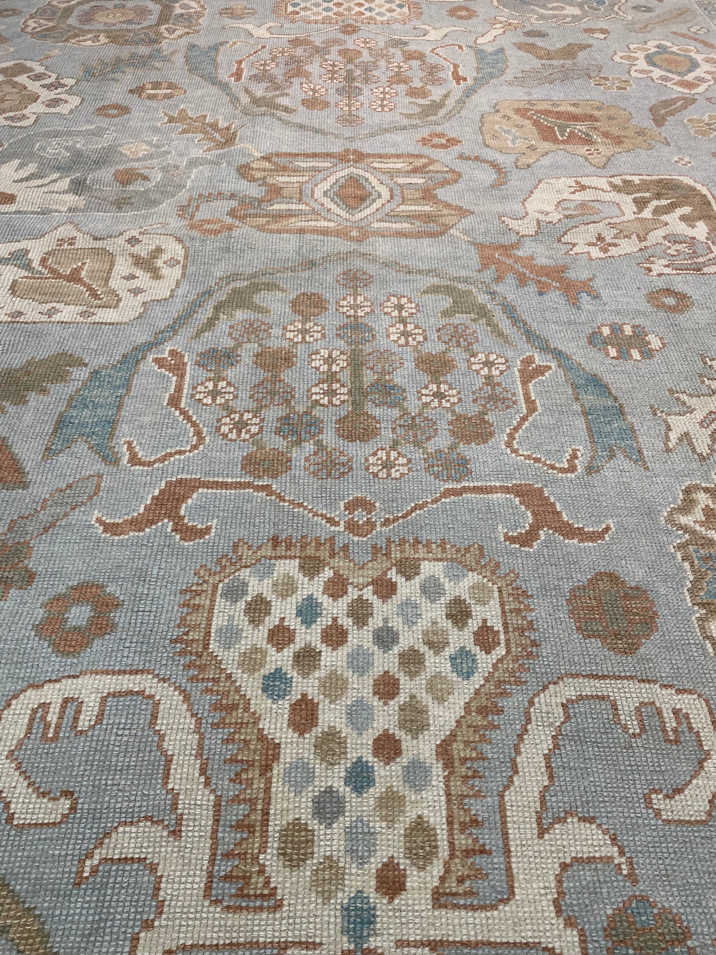 Hand-Knotted Wool Rug Turkish Oushak 10'10" x 12'5"