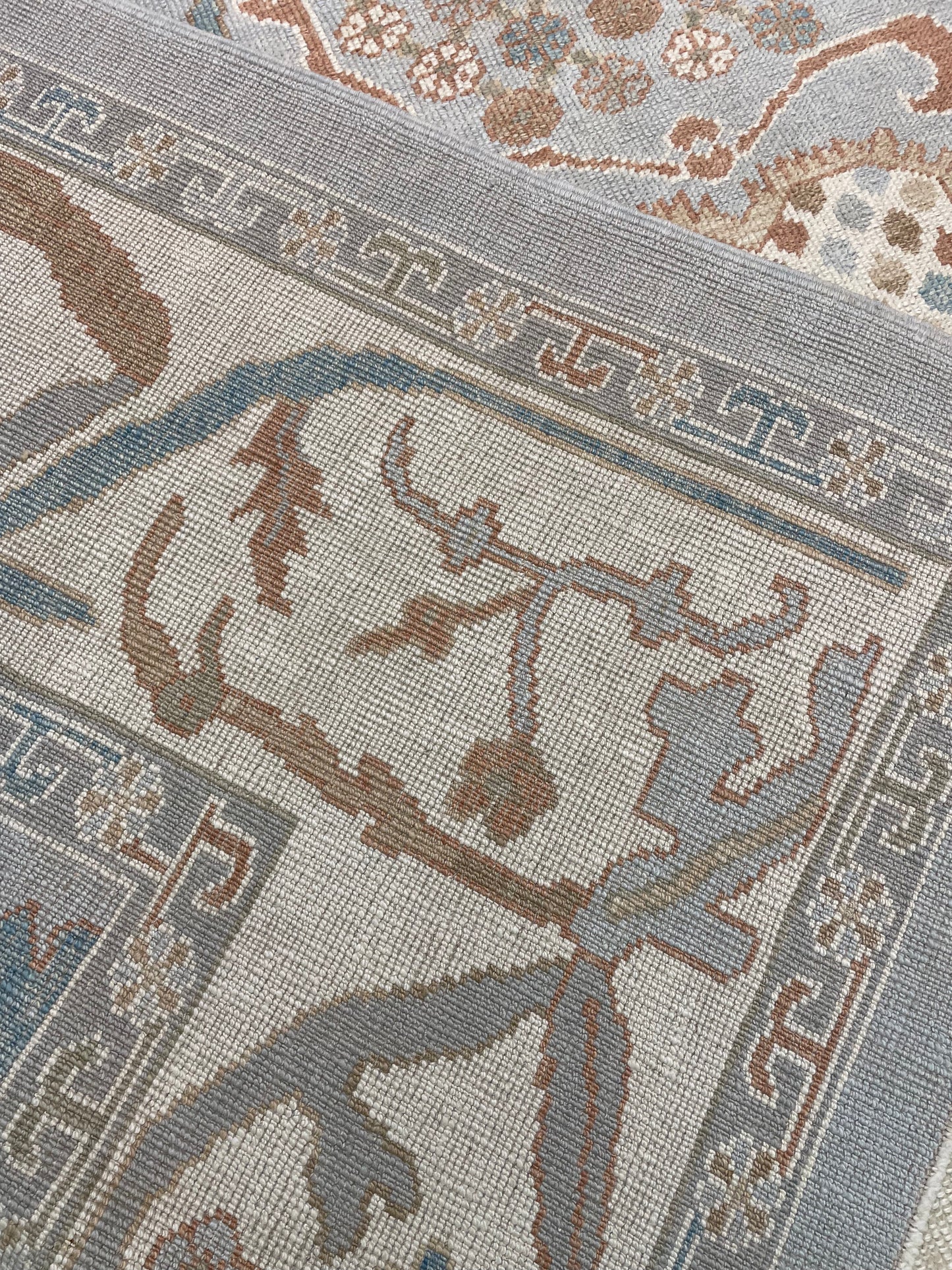 Hand-Knotted Wool Rug Turkish Oushak 10'10" x 12'5"