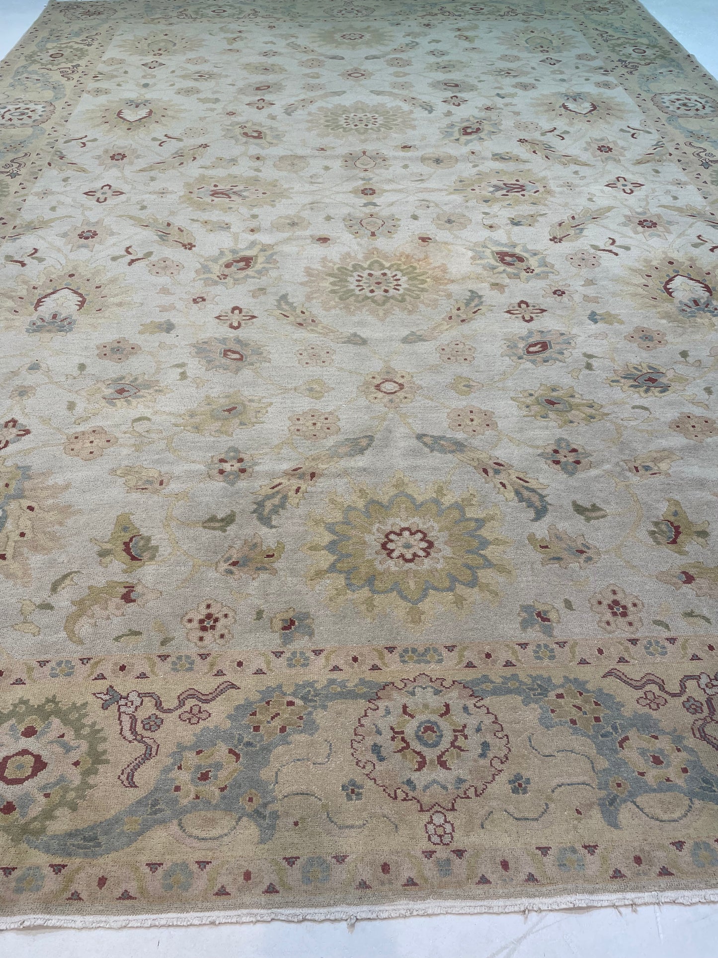 Hand-Knotted Wool Rug Turkish Oushak 10'1" x 13'9"