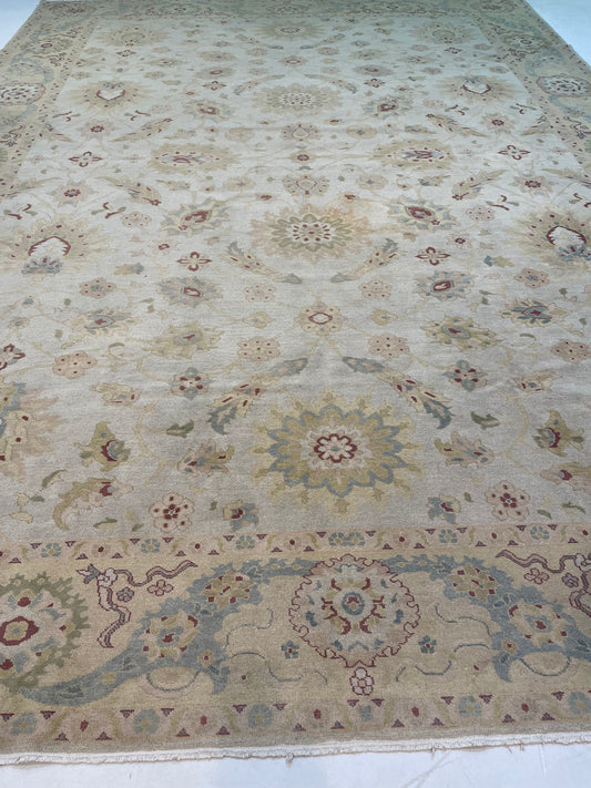 Hand-Knotted Wool Rug Turkish Oushak 10'1" x 13'9"
