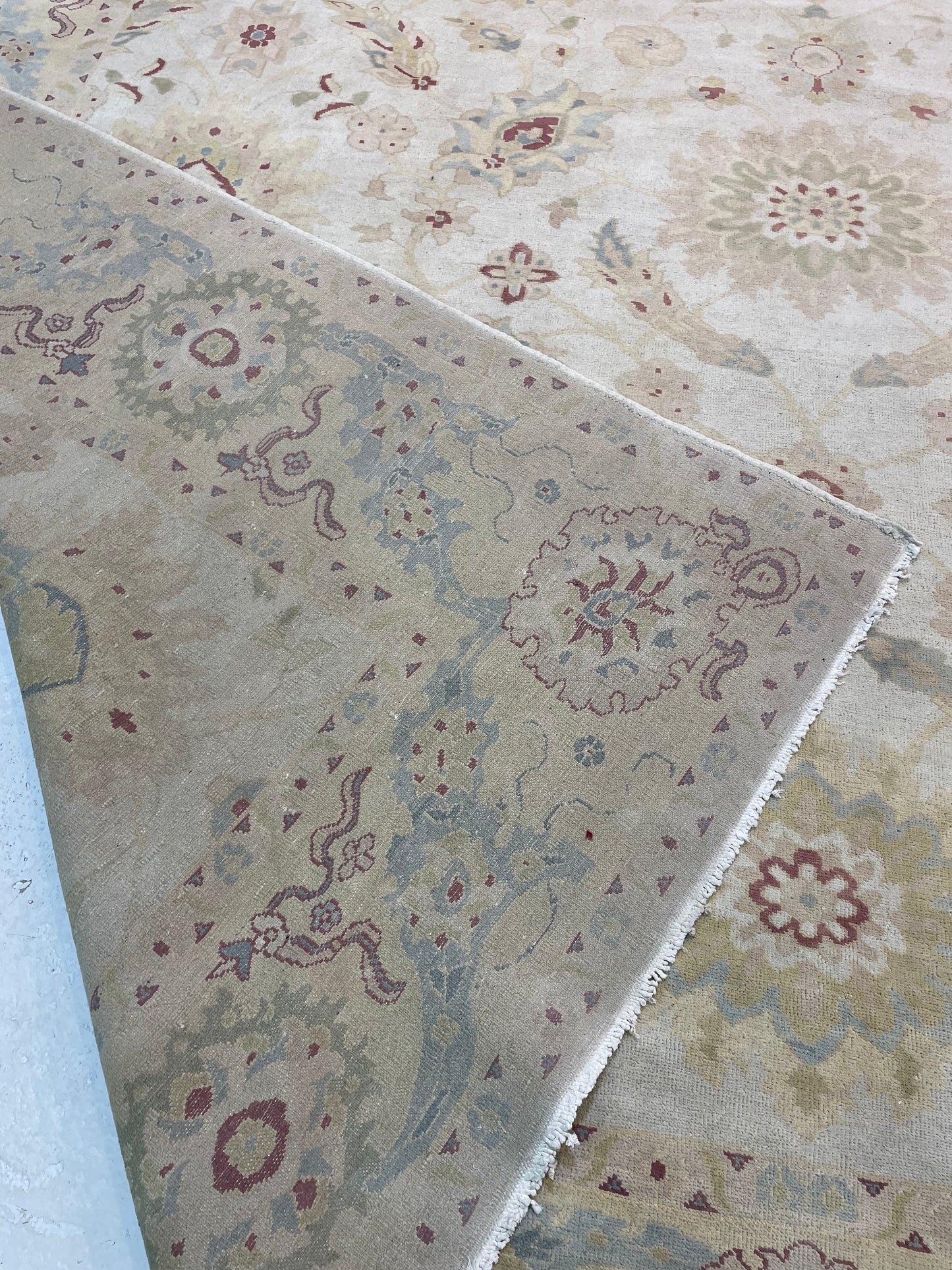 Hand-Knotted Wool Rug Turkish Oushak 10'1" x 13'9"