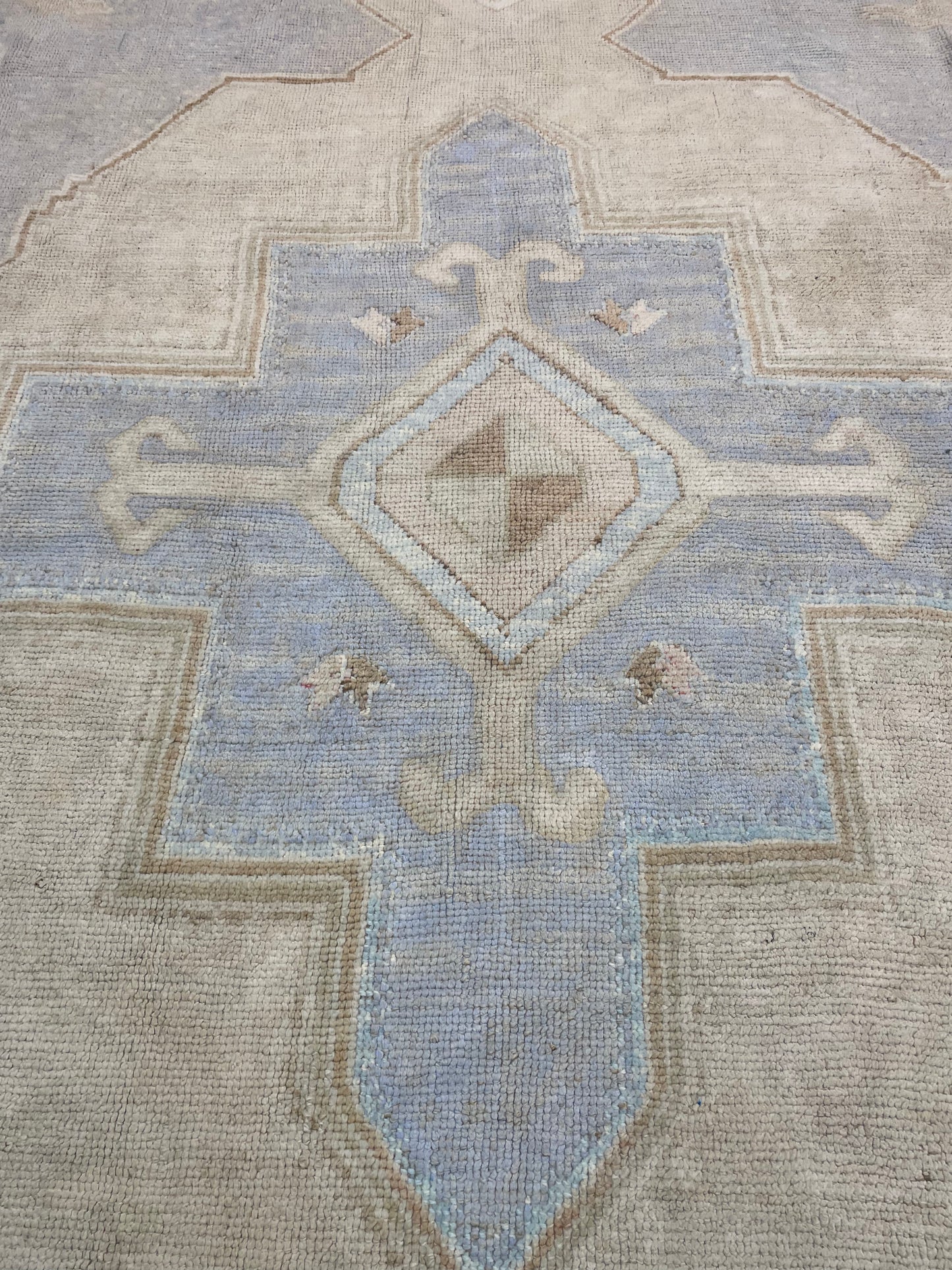 Hand-Knotted Wool Rug Turkish Oushak 11'6" x 12'3"