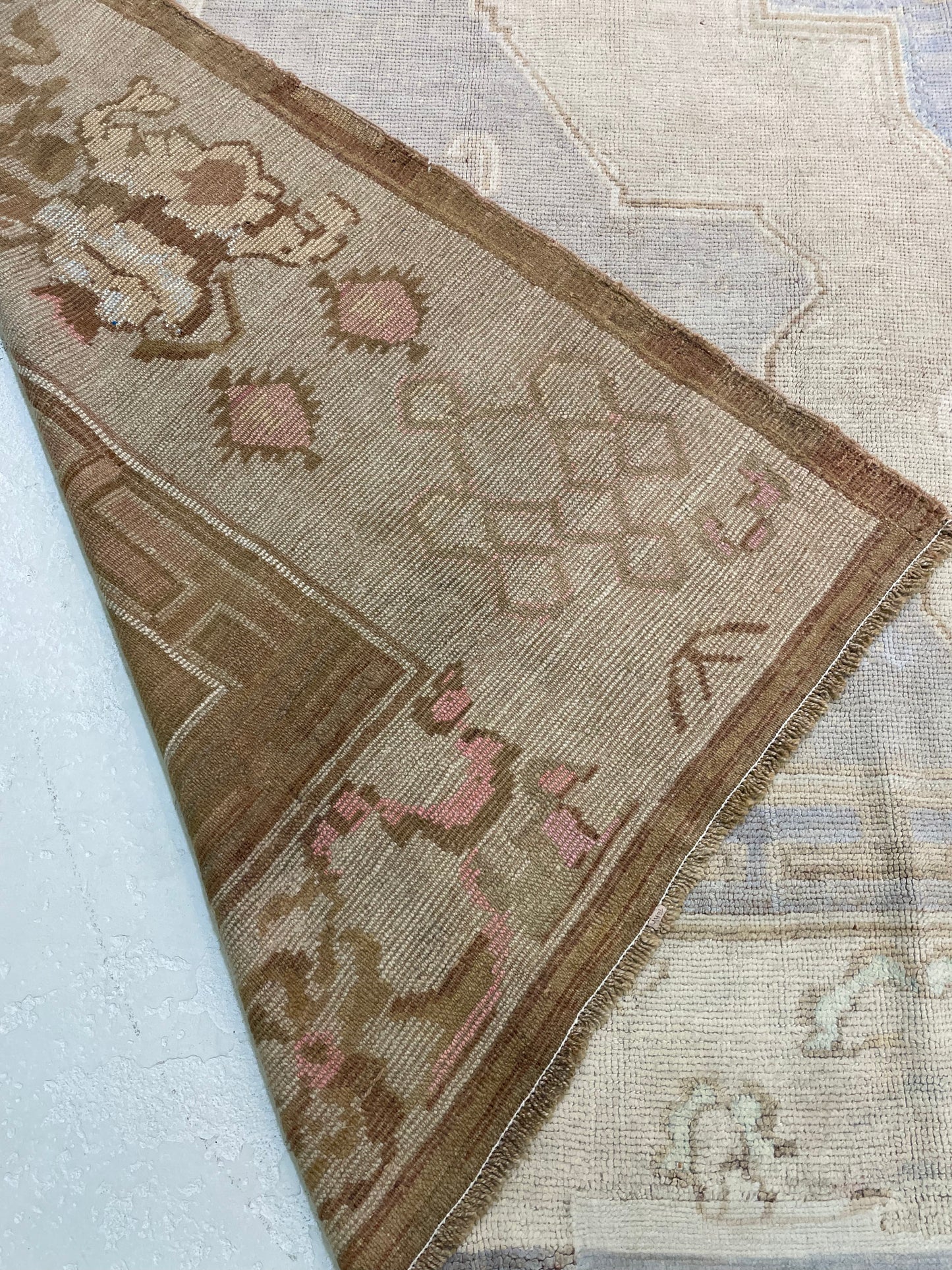 Hand-Knotted Wool Rug Turkish Oushak 11'6" x 12'3"