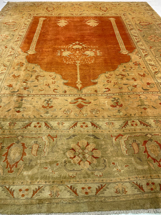 Hand-Knotted Wool Rug Turkish Oushak 10'1" x 12'10"