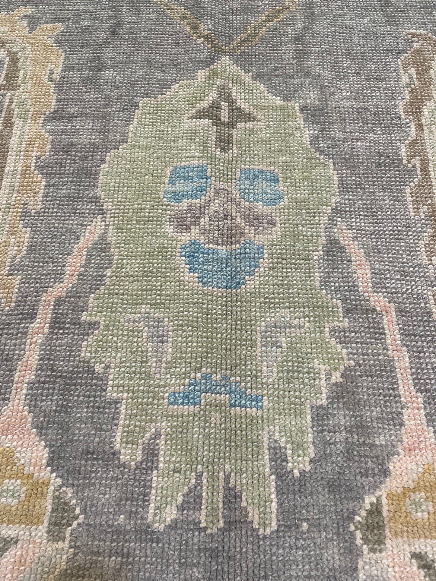 Hand-Knotted Wool Rug Turkish Oushak 12'7" x 15'5"