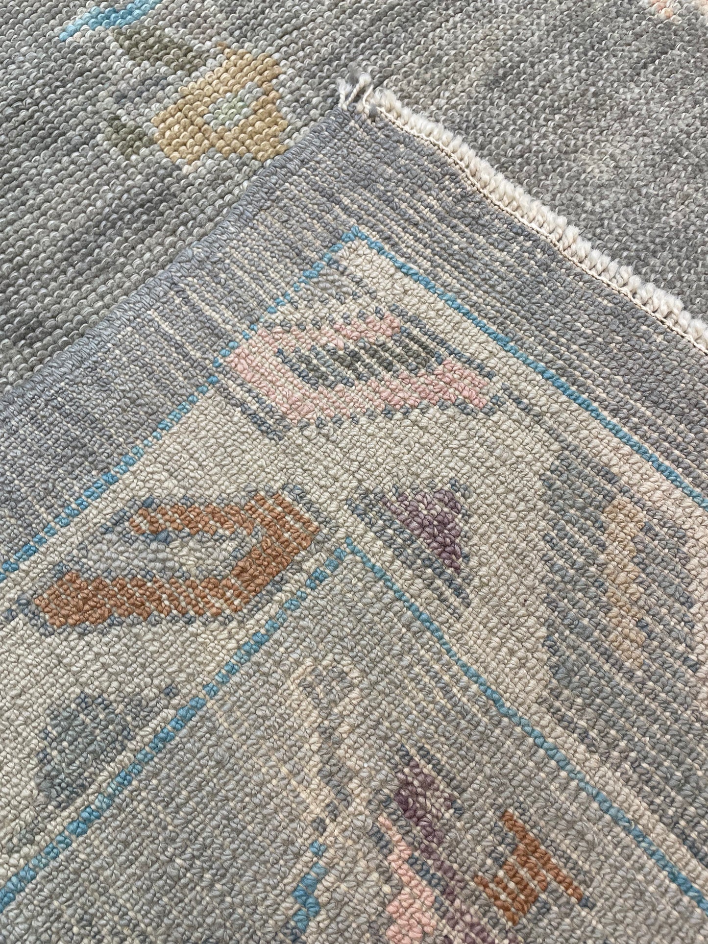 Hand-Knotted Wool Rug Turkish Oushak 12'7" x 15'5"