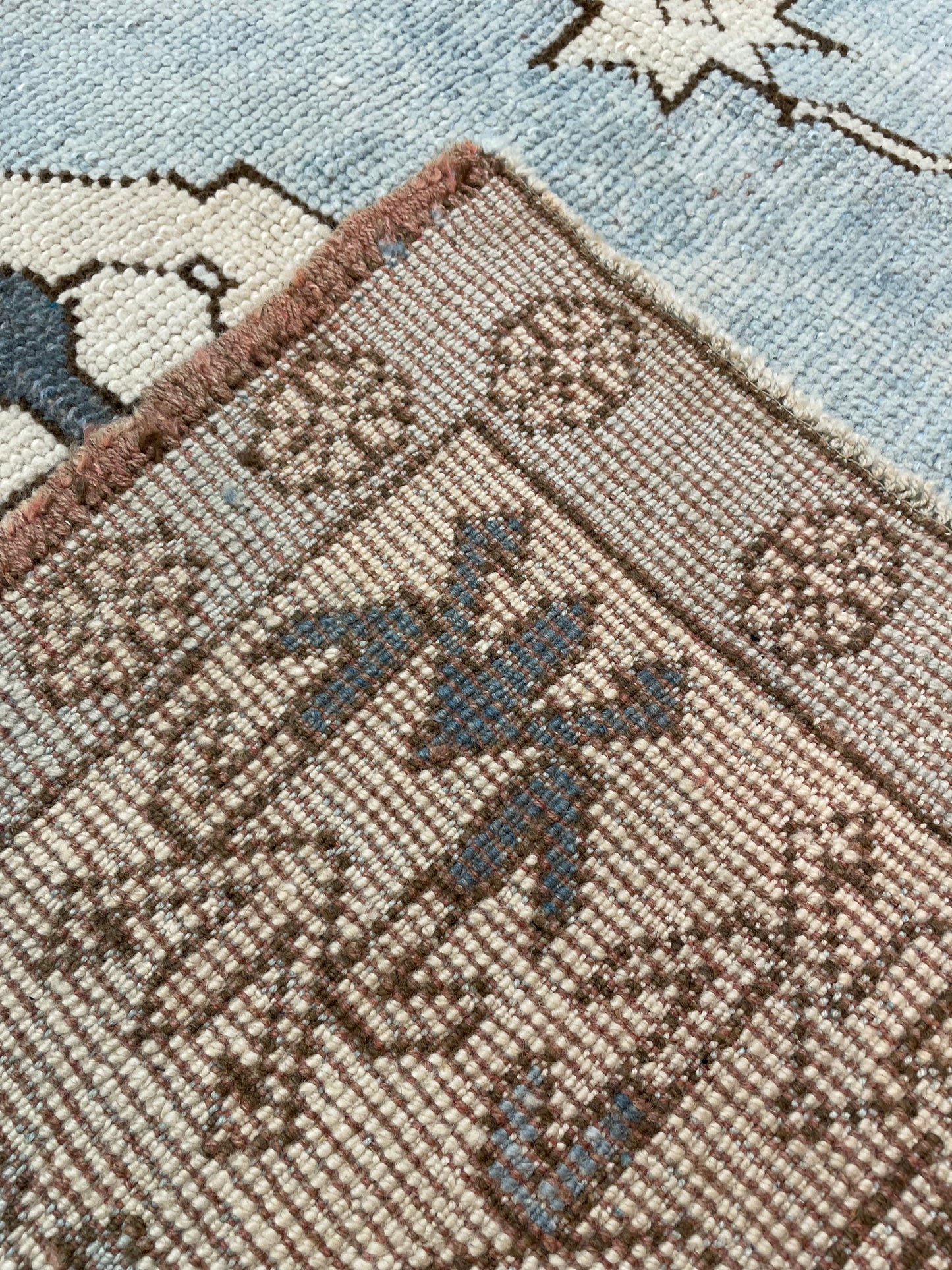 Hand-Knotted Wool Rug Turkish Oushak 12'9" x 15'