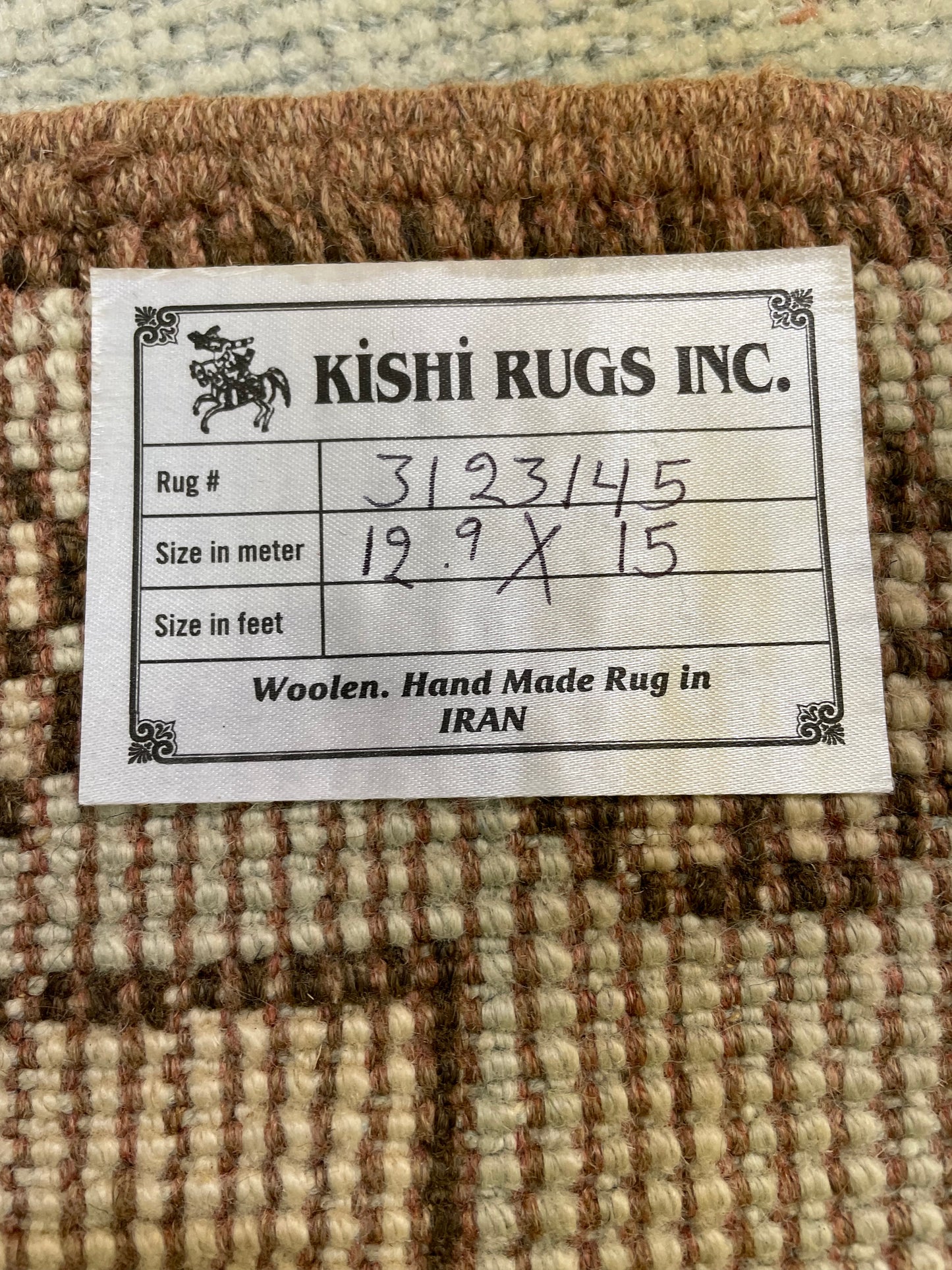 Hand-Knotted Wool Rug Turkish Oushak 12'9" x 15'