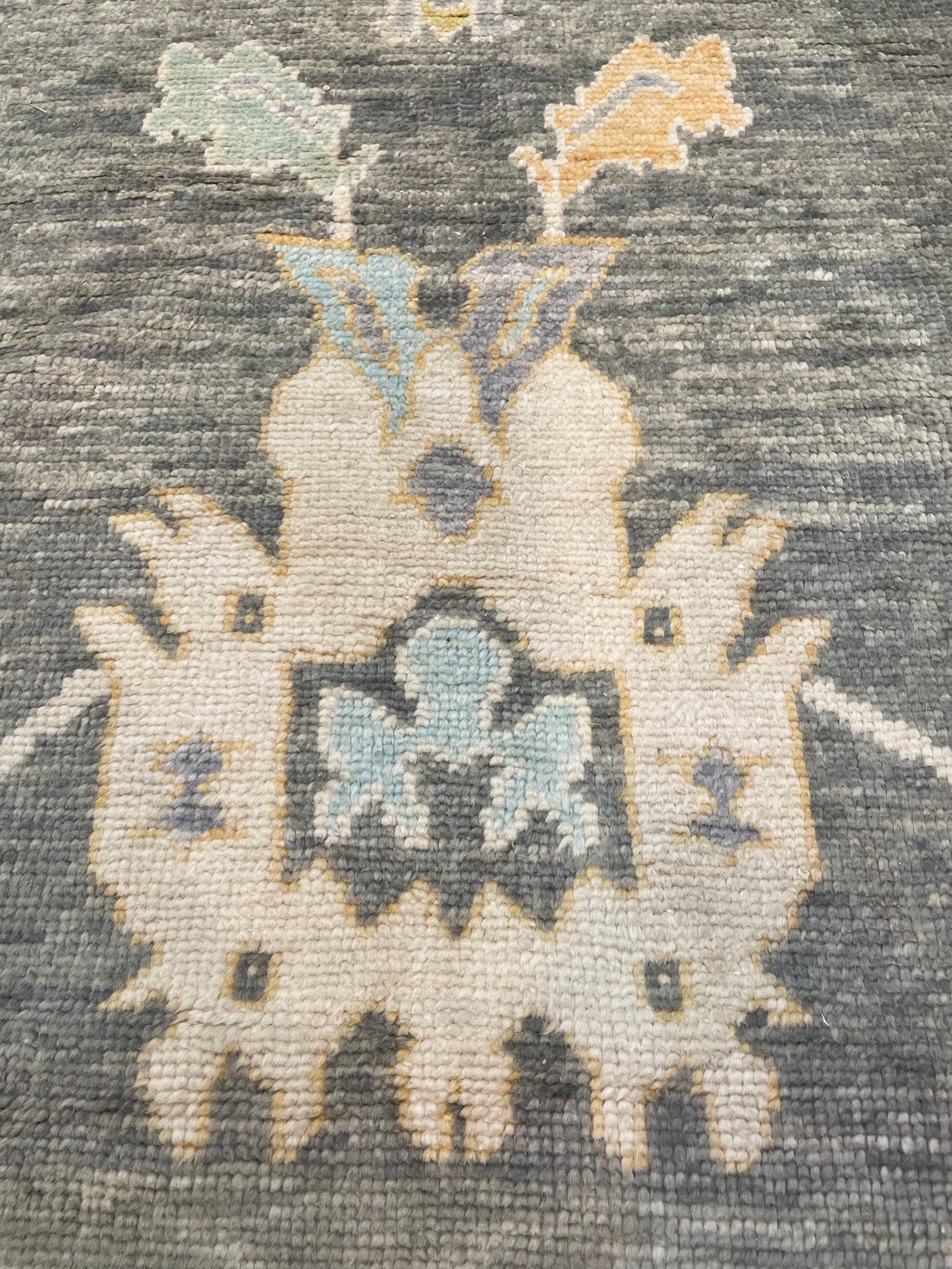 Hand-Knotted Wool Rug Turkish Oushak 9'7" x 13'9"