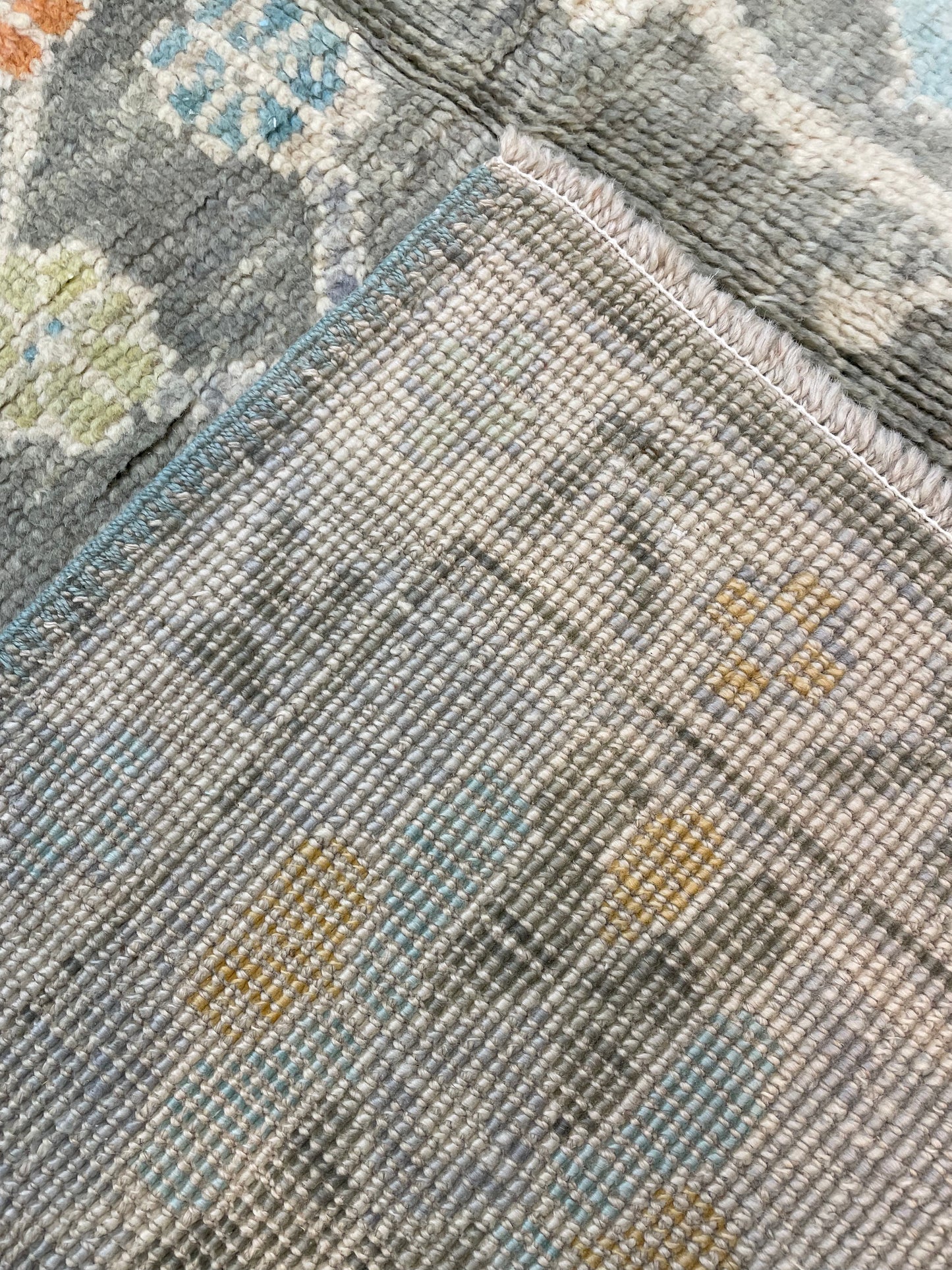 Hand-Knotted Wool Rug Turkish Oushak 9'7" x 13'9"