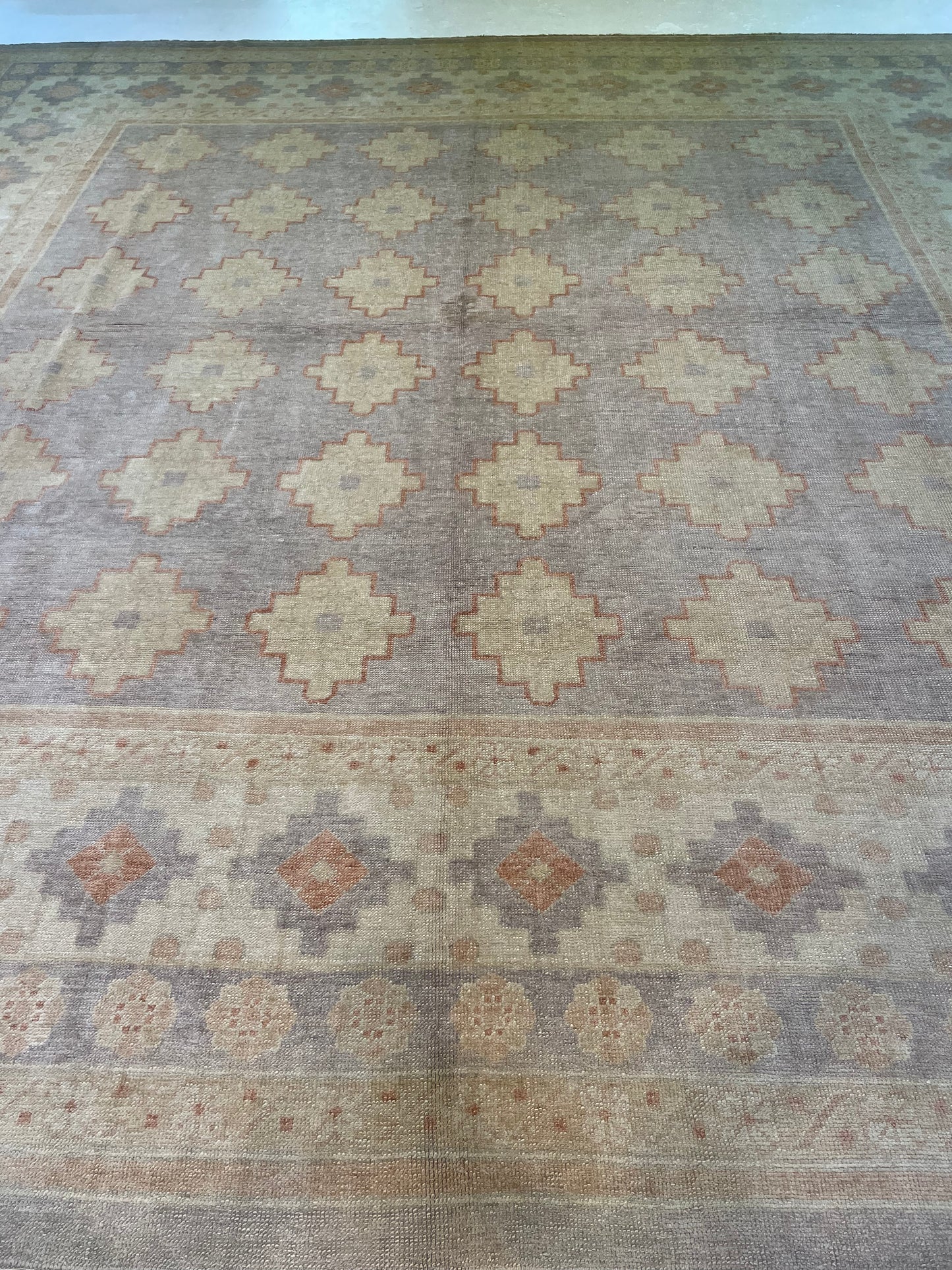 Hand-Knotted Wool Rug Turkish Oushak Square 15'2" x 15'4"
