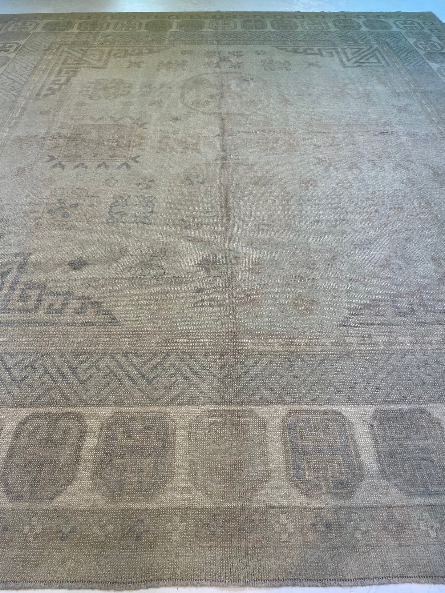 Hand-Knotted Wool Rug Turkish Oushak 13' x 14'4"