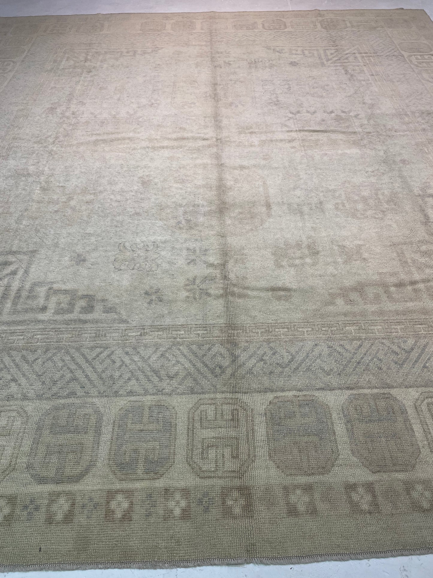 Hand-Knotted Wool Rug Turkish Oushak 13' x 14'4"