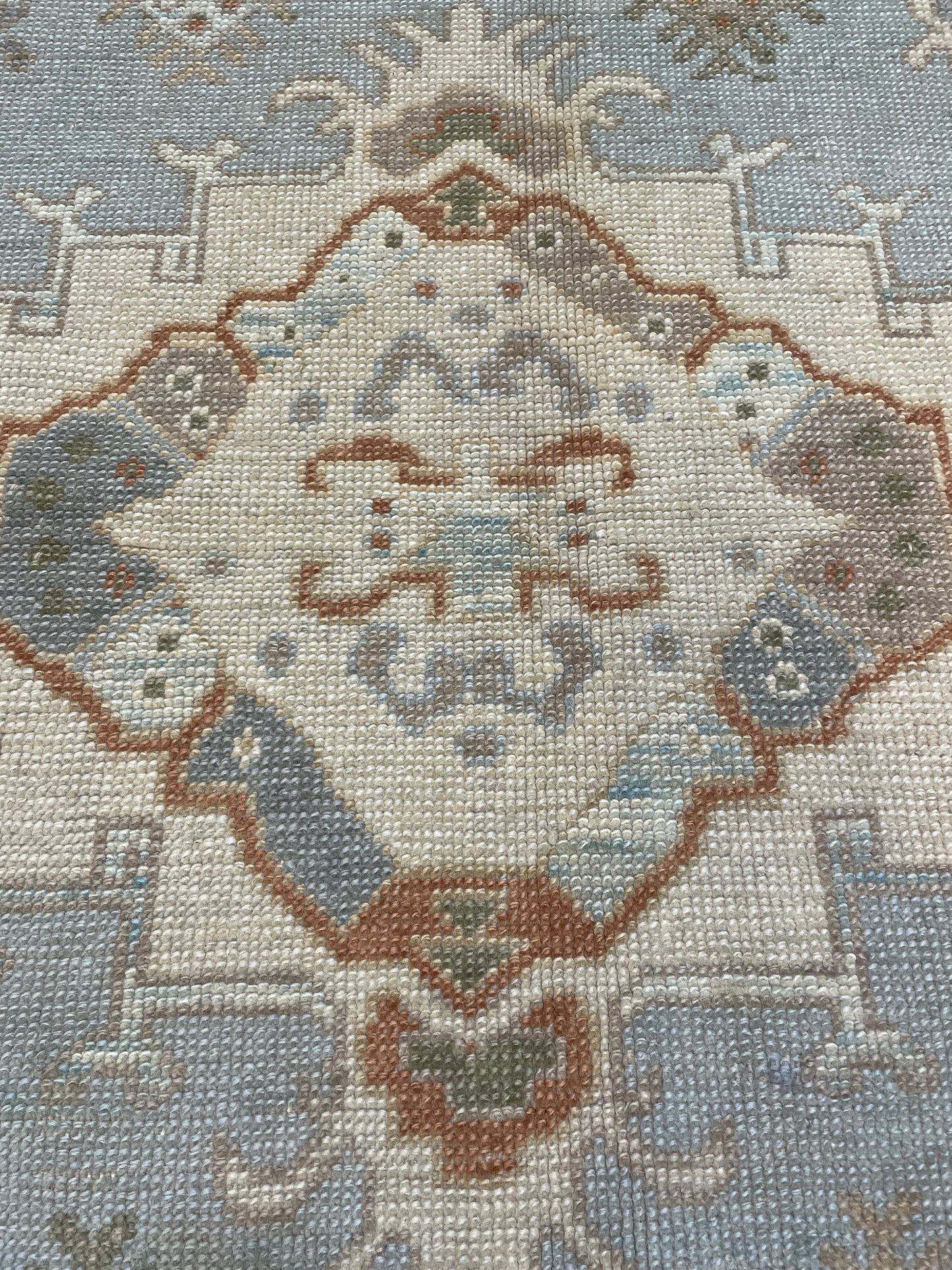 Hand-Knotted Wool Rug Turkish Oushak 13'7" x 16'4"