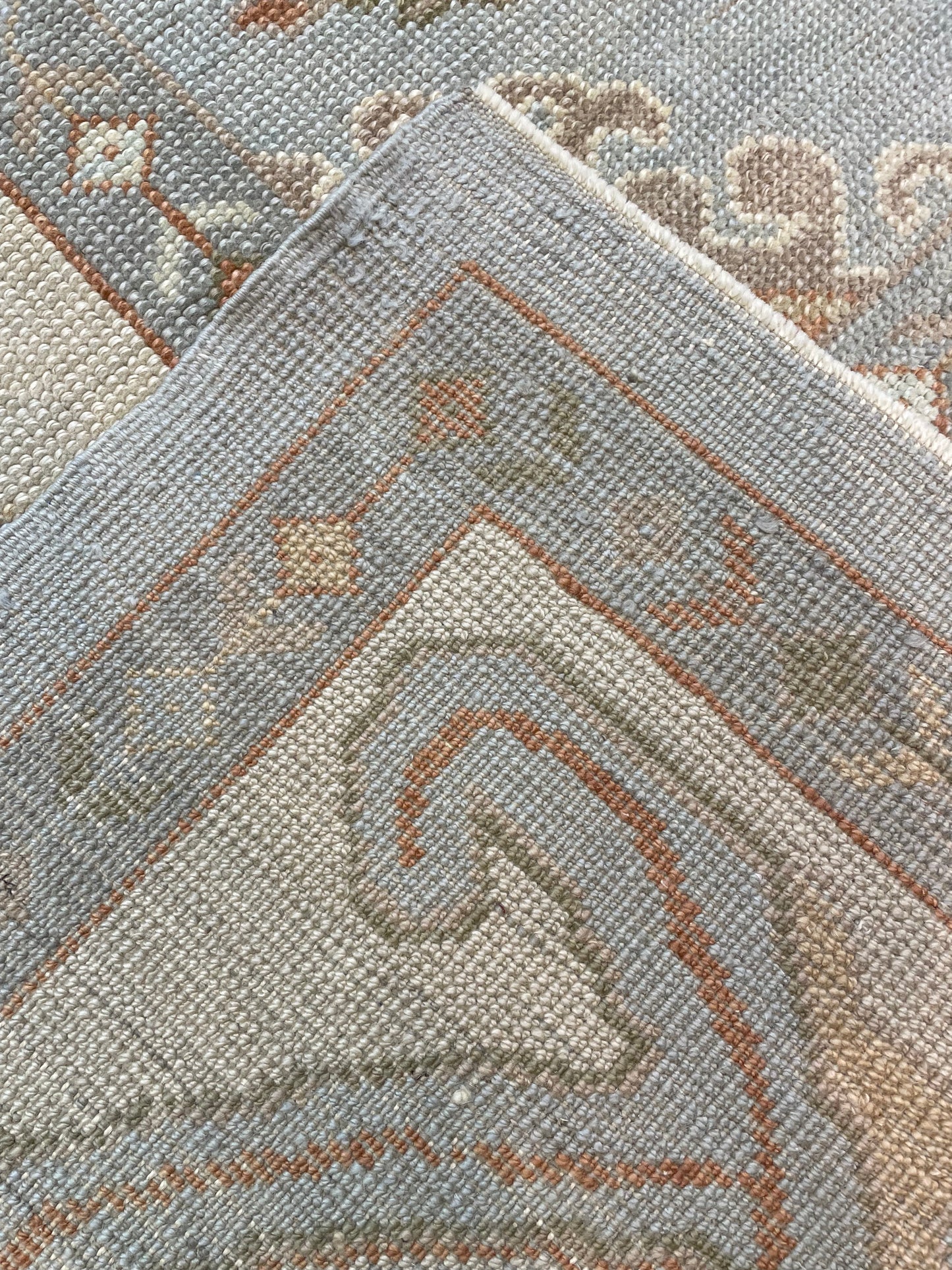 Hand-Knotted Wool Rug Turkish Oushak 13'7" x 16'4"