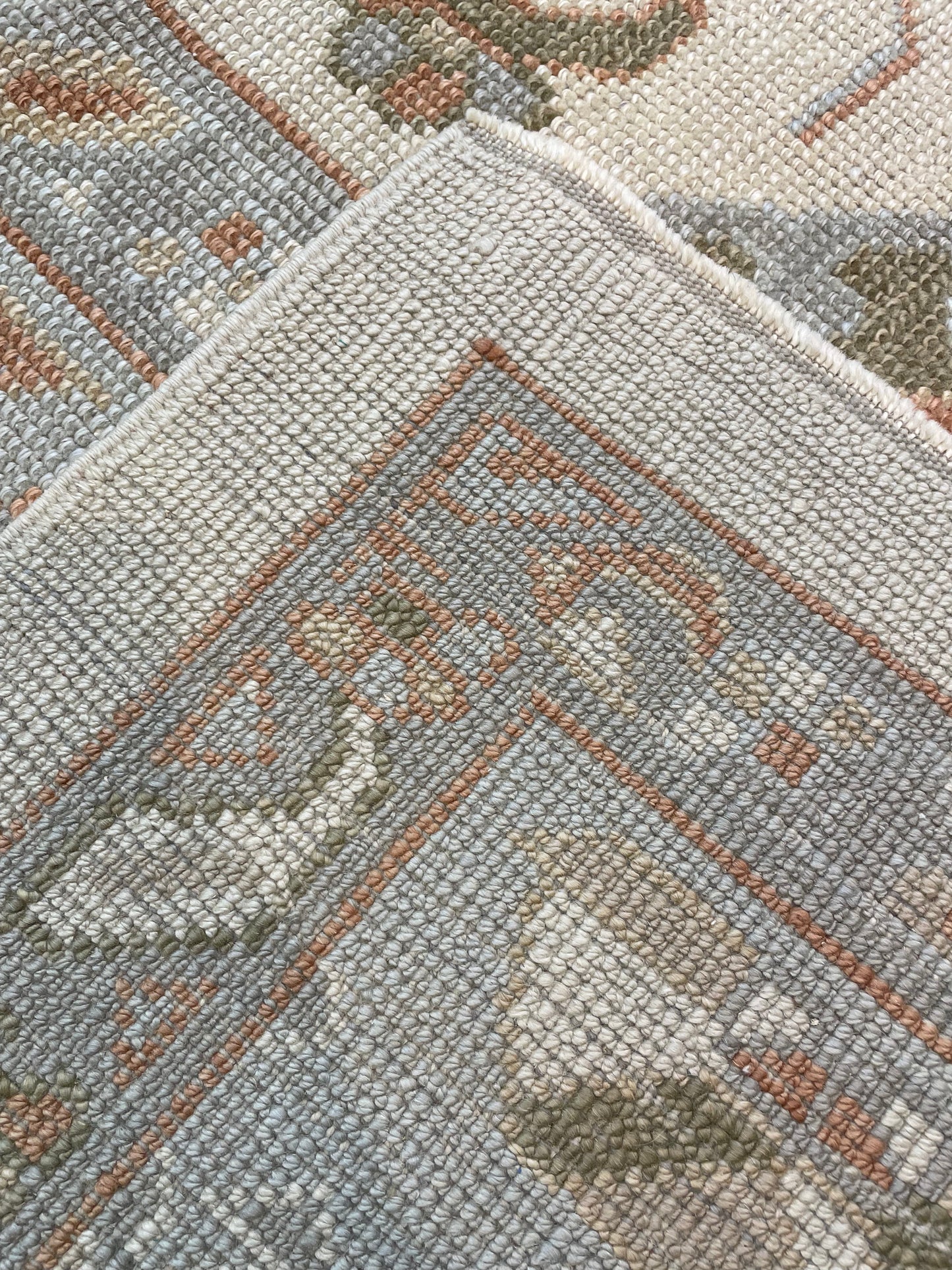 Hand-Knotted Wool Rug Turkish Oushak 13'6" x 16'2"