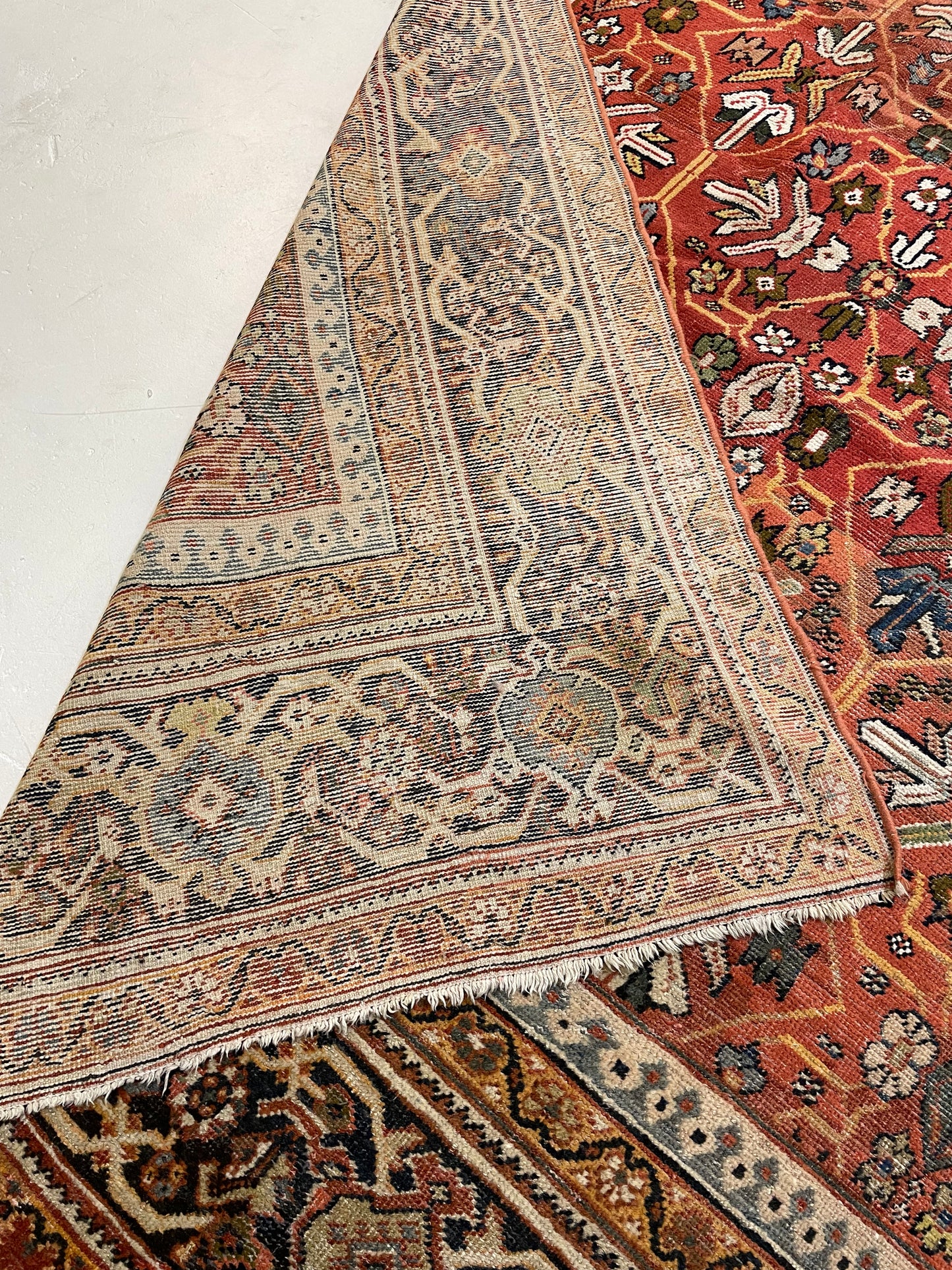 Antique Hand-Knotted Wool Rug Mahal 10' x 13'5"