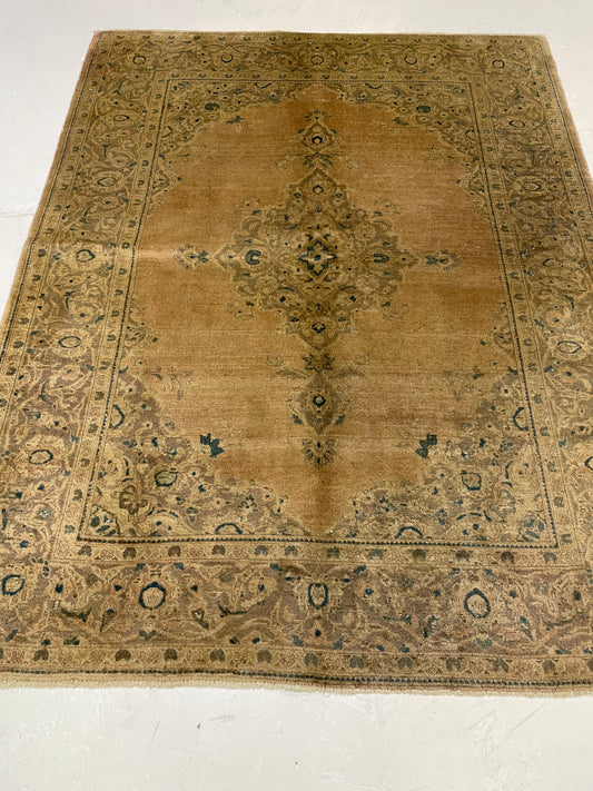 Hand-Knotted Wool Rug Turkish Oushak 4'9" x 6'4"