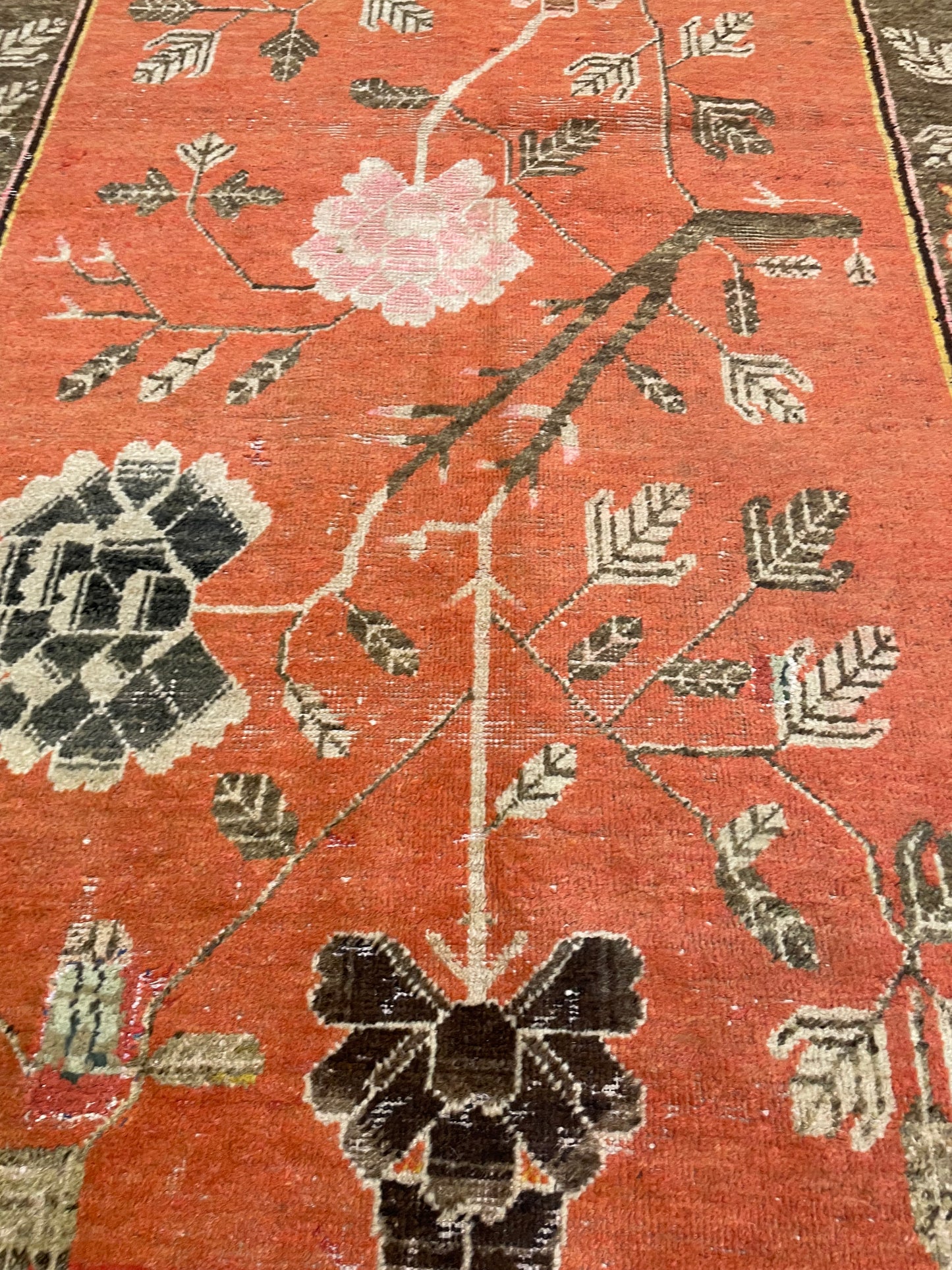 Hand-Knotted Wool Runner Khotan 4'4" x 7'8"