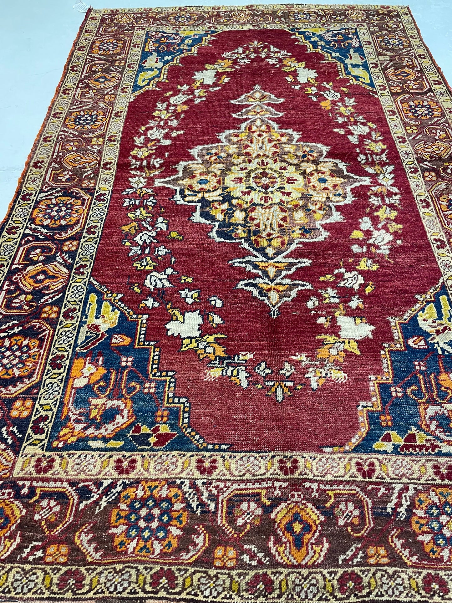 Hand-Knotted Wool Rug Turkish Oushak 5'2" x 8'3"