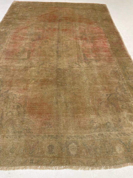 Hand-Knotted Wool Rug Turkish Oushak 5'8" x 8'8"