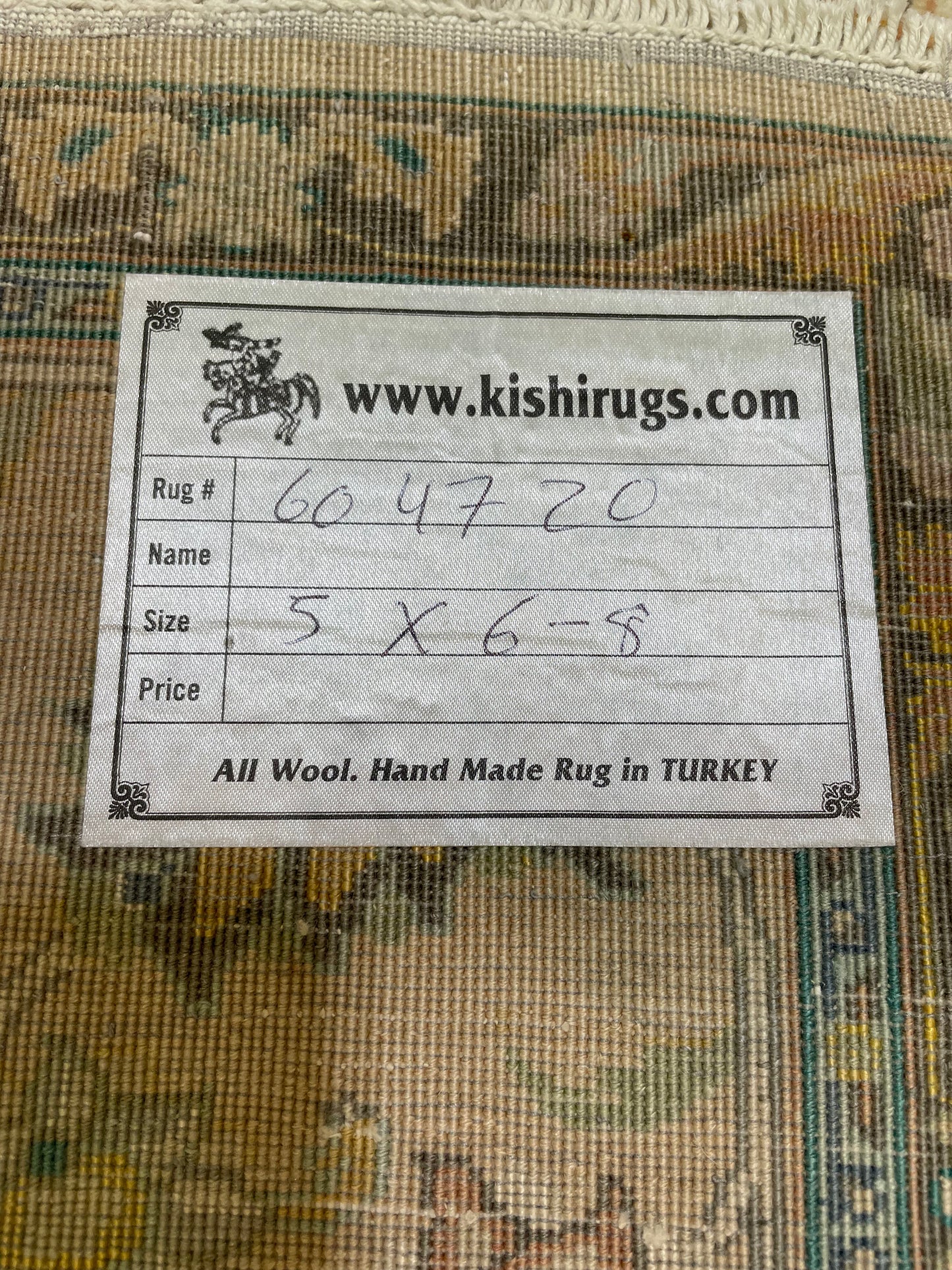 Hand-Knotted Wool Rug Tabriz 5' x 6'8"