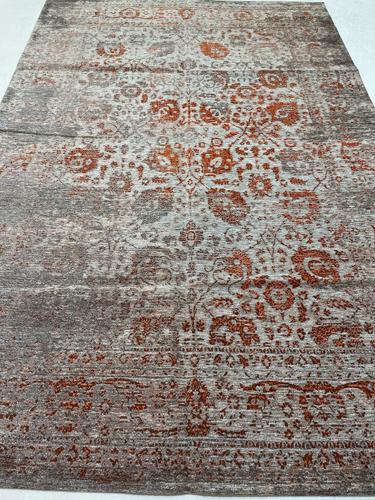 Hand-Knotted Wool Rug Turkish Oushak 5'2" x 7'9"