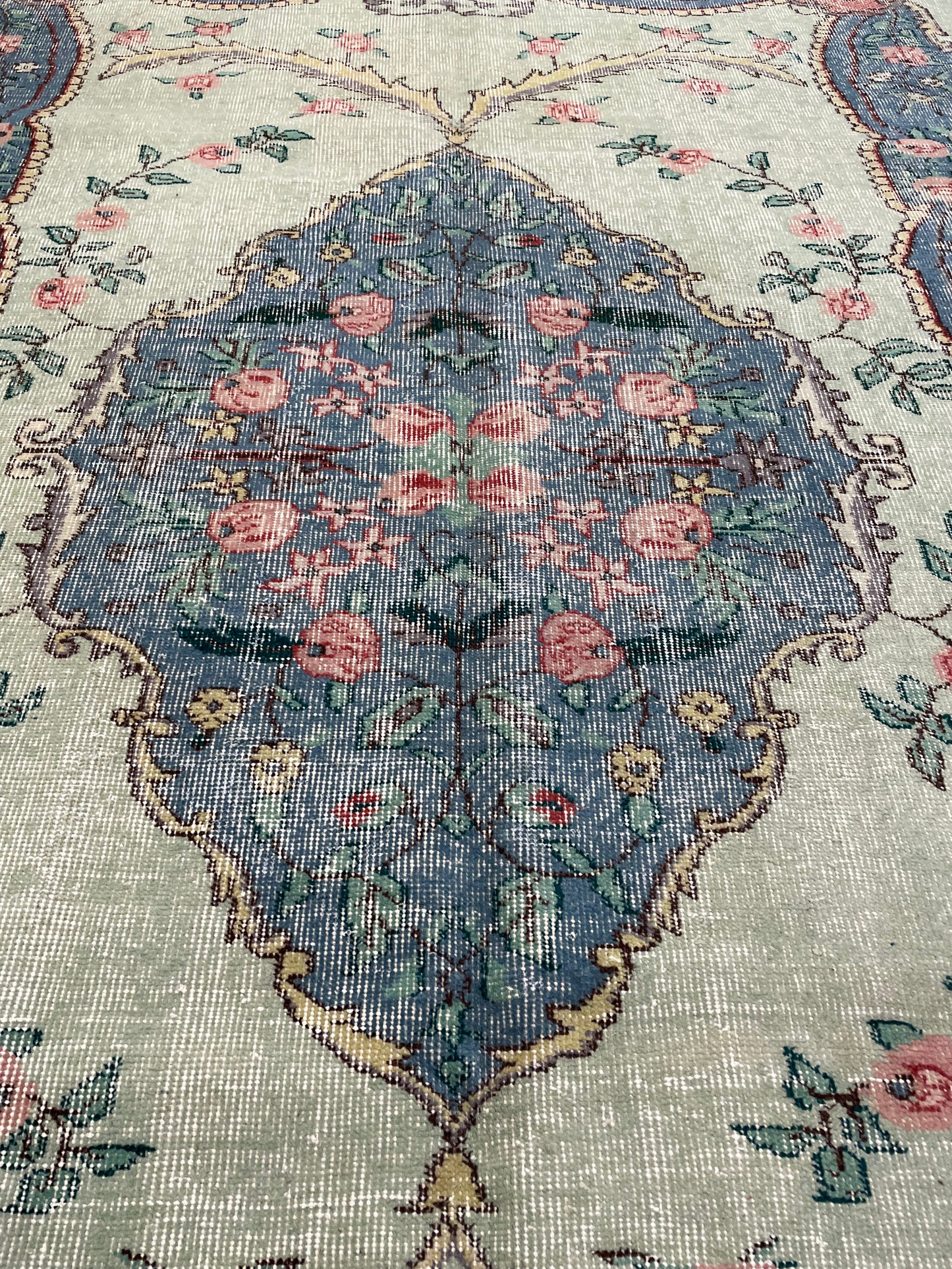 Hand-Knotted Wool Rug Turkish Oushak 5'5" x 8'7"
