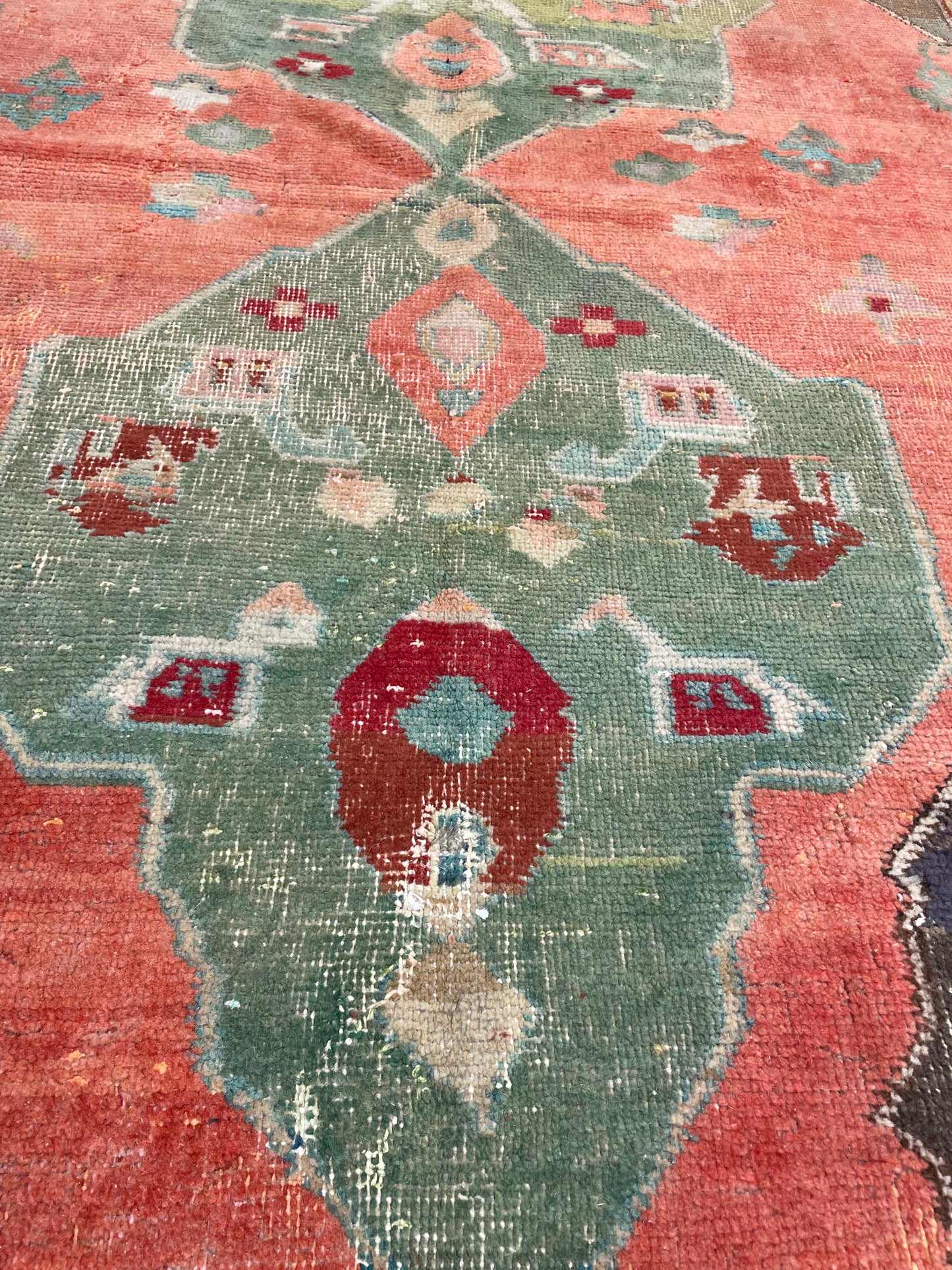 Hand-Knotted Wool Rug Turkish Oushak 5'3" x 7'4"