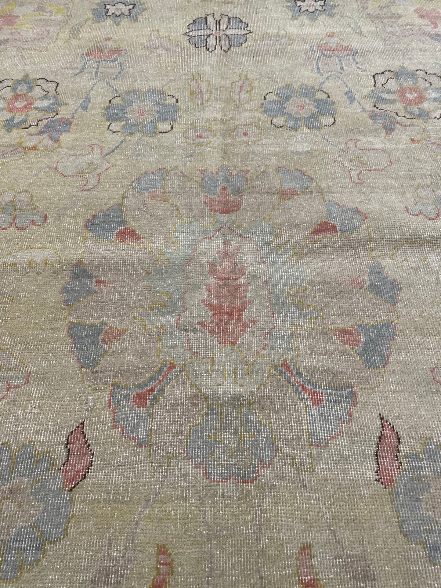 Hand-Knotted Wool Rug Turkish Oushak 5'10" x 8'8"