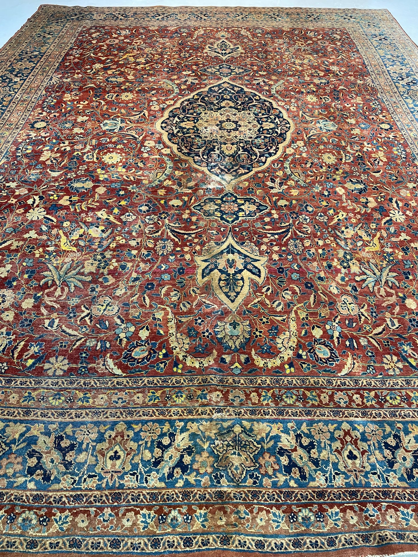 Antique Hand-Knotted Wool Rug Khoy 10'1" x 13'4"
