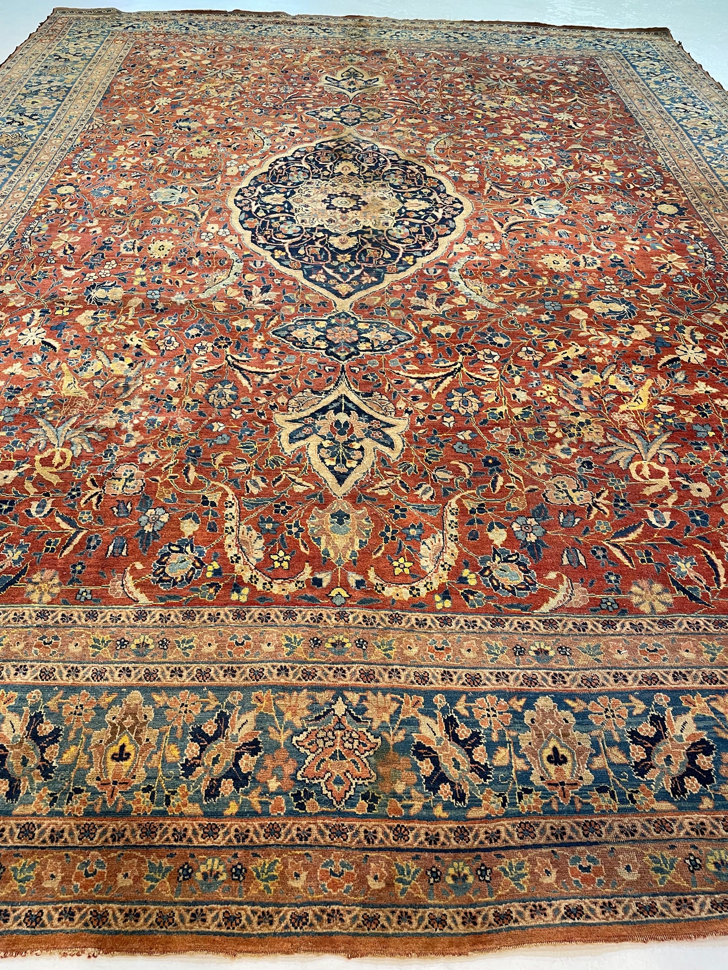 Antique Hand-Knotted Wool Rug Khoy 10'1" x 13'4"