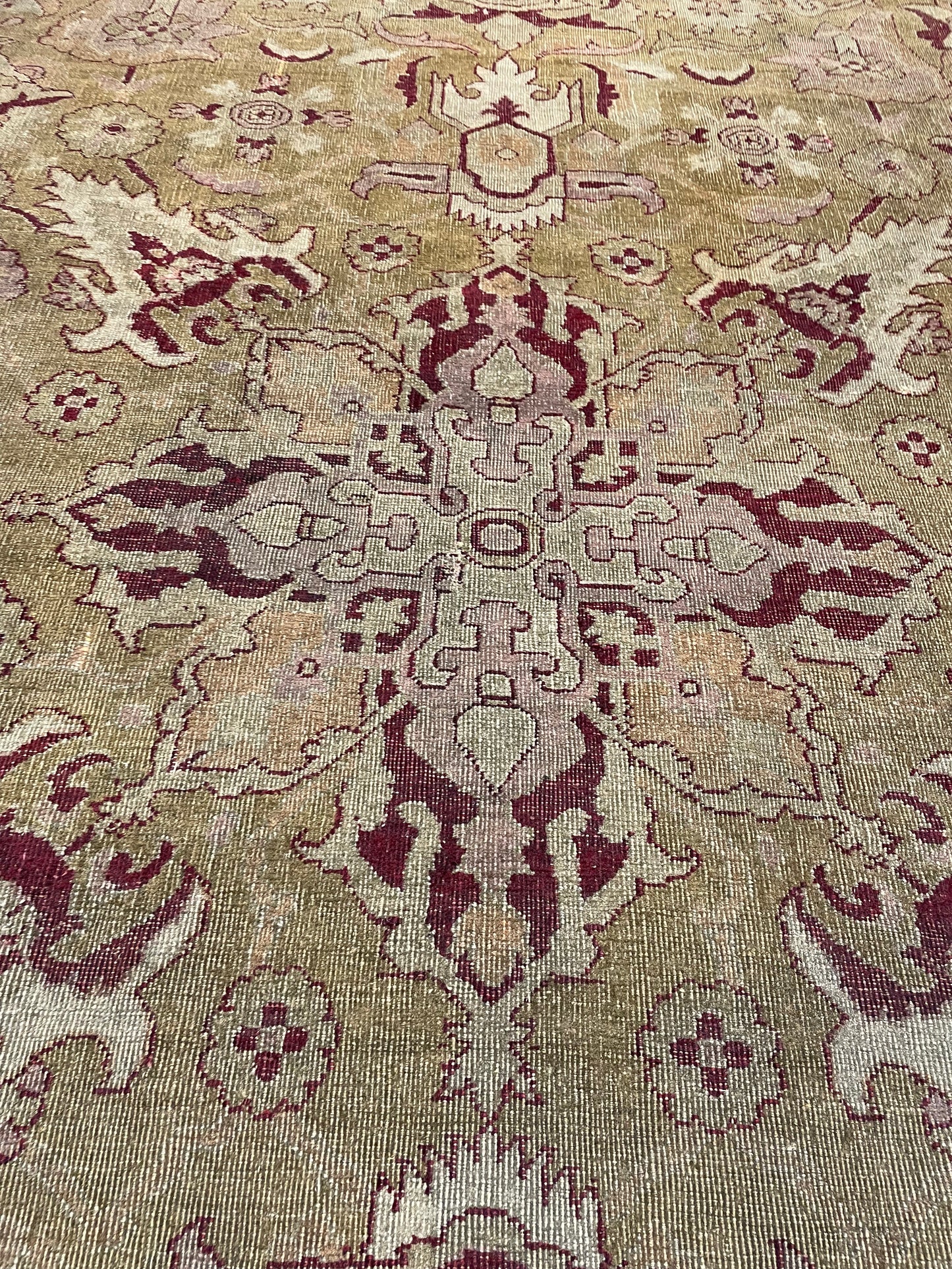 Hand-Knotted Wool Rug Indian Agra 10'4" x 12'9"