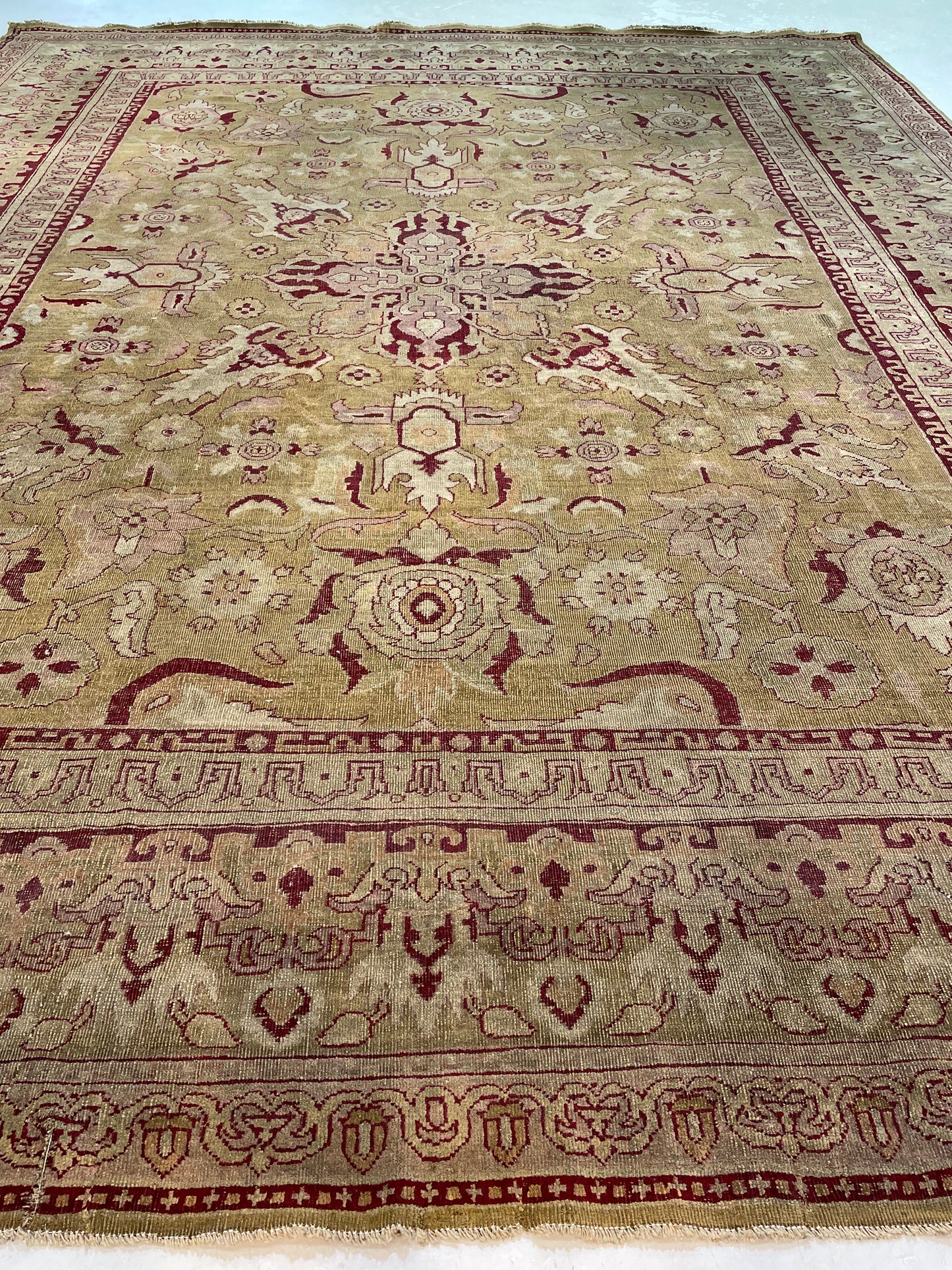 Hand-Knotted Wool Rug Indian Agra 10'4" x 12'9"