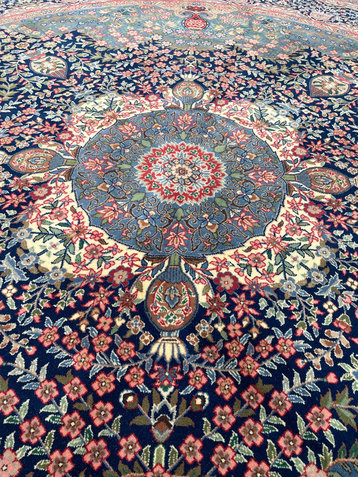 Hand-Knotted Wool Rug Chinese Round 8' x 8'