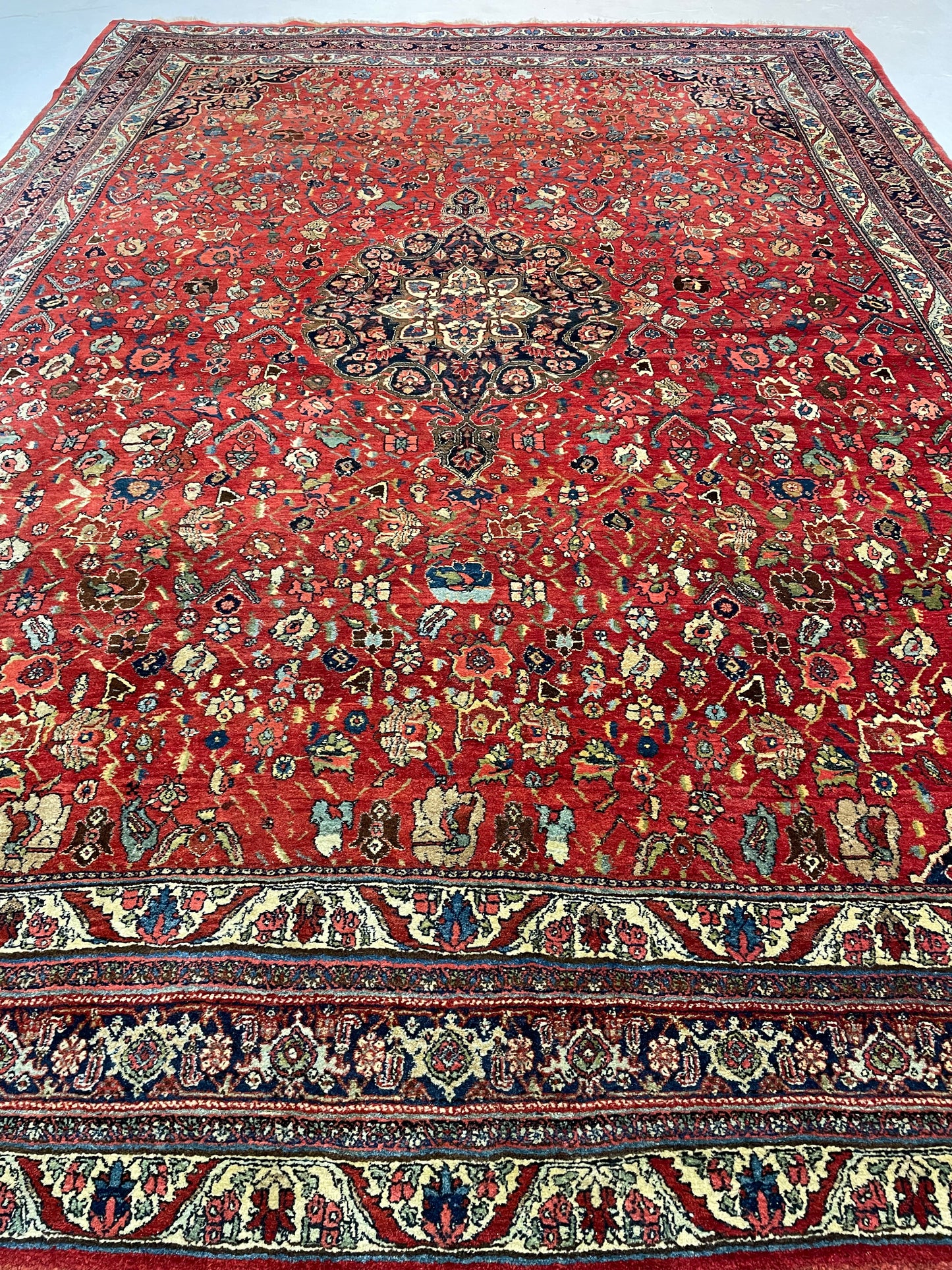 Antique Hand-Knotted Wool Rug Bijar 8'8" x 12'8"