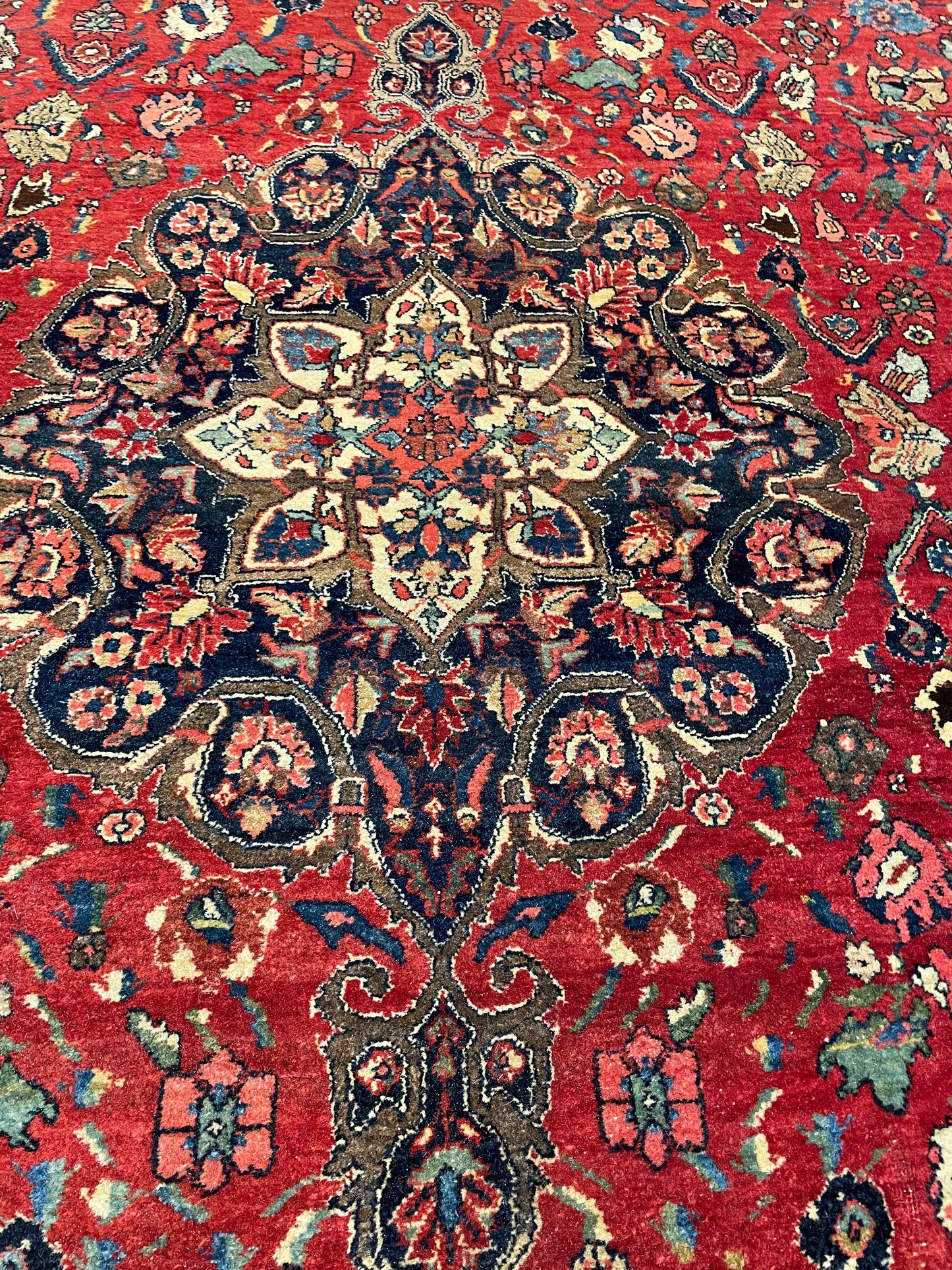 Antique Hand-Knotted Wool Rug Bijar 8'8" x 12'8"