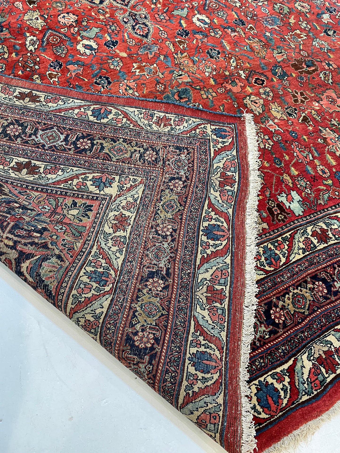 Antique Hand-Knotted Wool Rug Bijar 8'8" x 12'8"