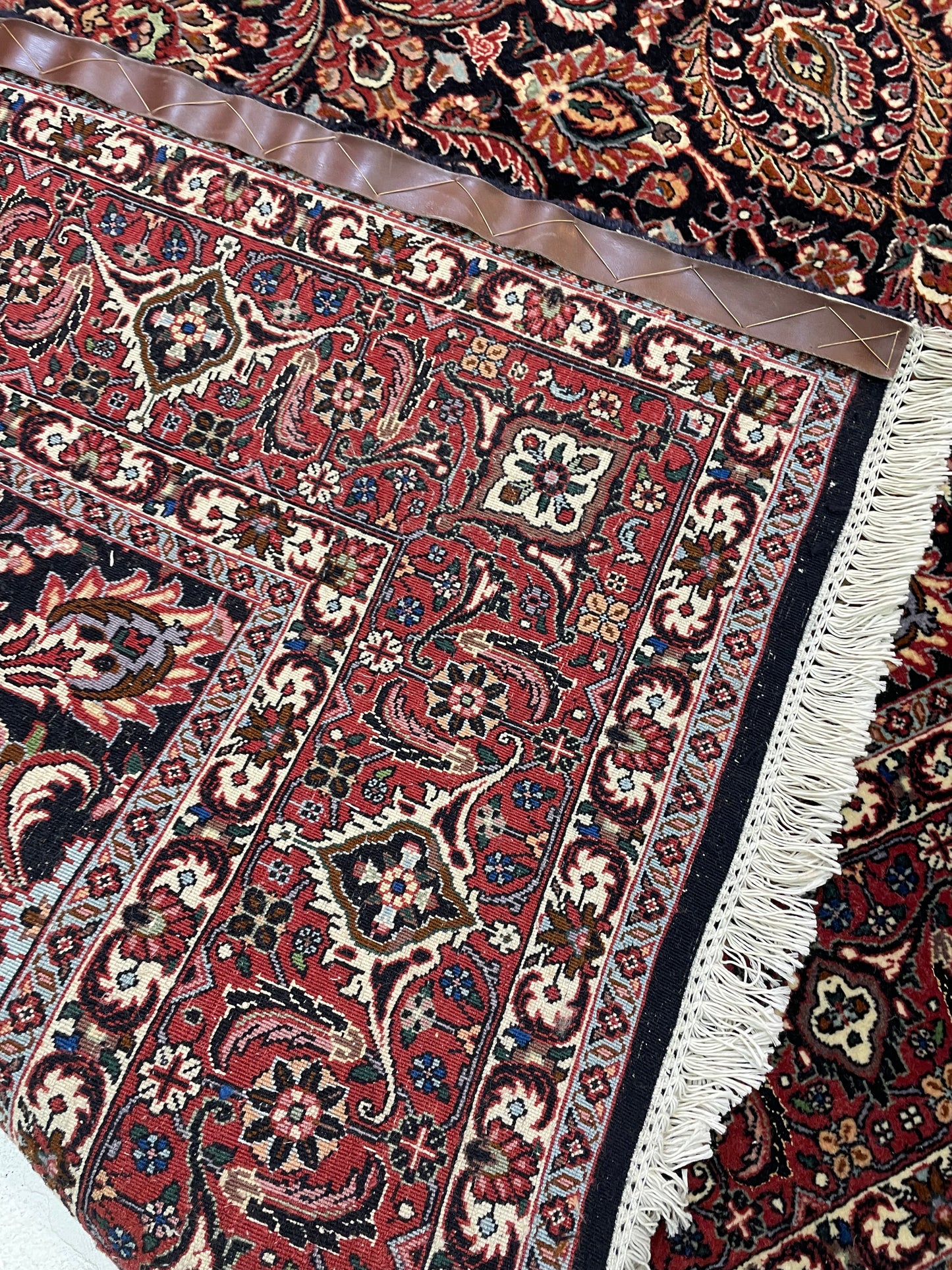 Hand-Knotted Wool and Silk Rug Bijar Square 8' x 8'