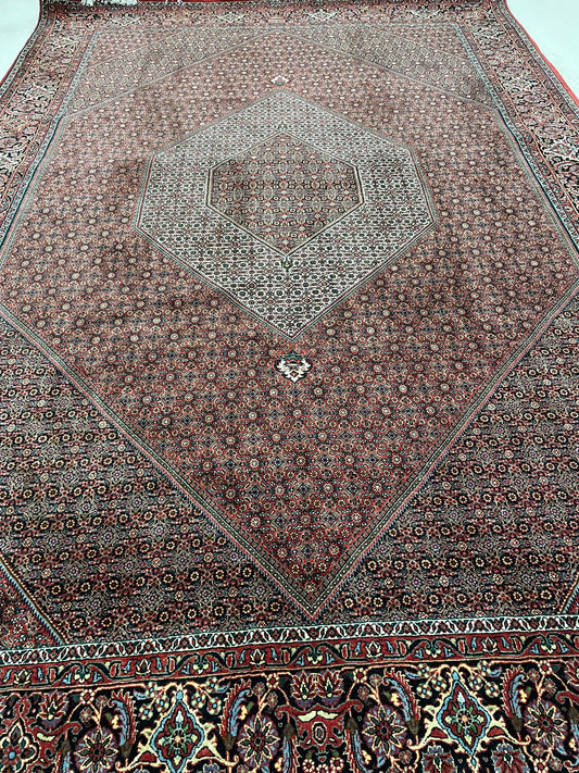 Hand-Knotted Wool and Silk Rug Bijar 6'6" x 9'8"