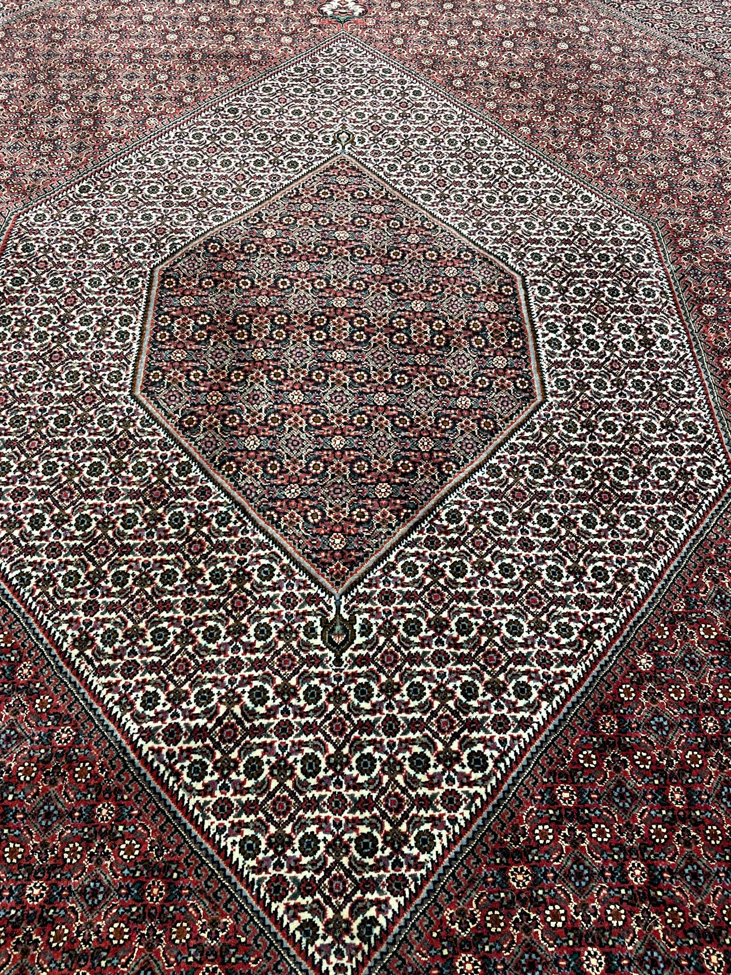 Hand-Knotted Wool and Silk Rug Bijar 6'6" x 9'8"