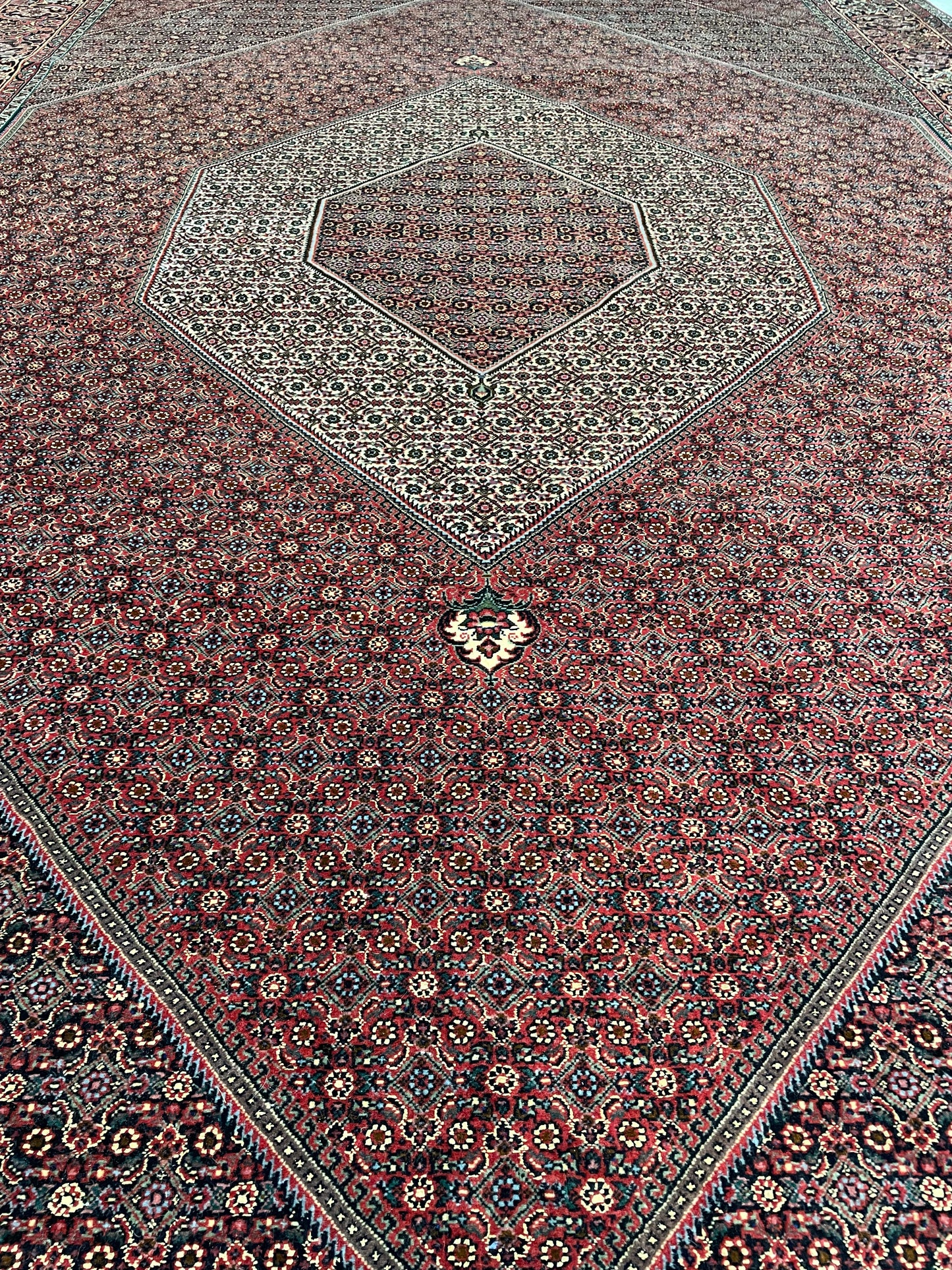 Hand-Knotted Wool and Silk Rug Bijar 6'6" x 9'8"